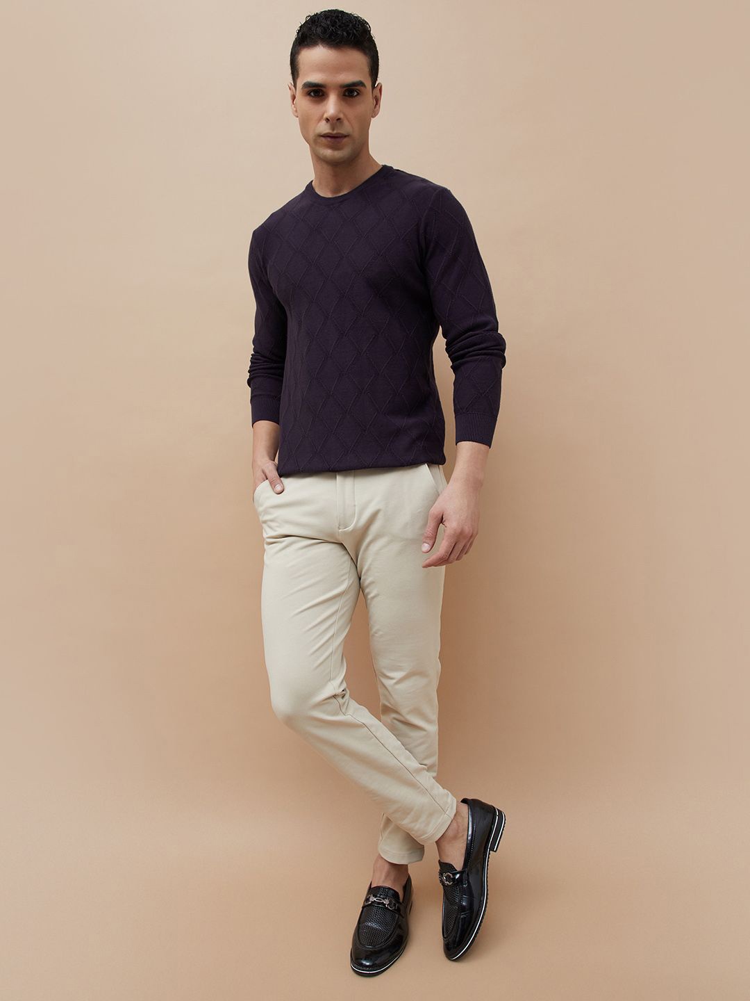 

CODE by Lifestyle Men Cotton Long Sleeves Pullover, Purple