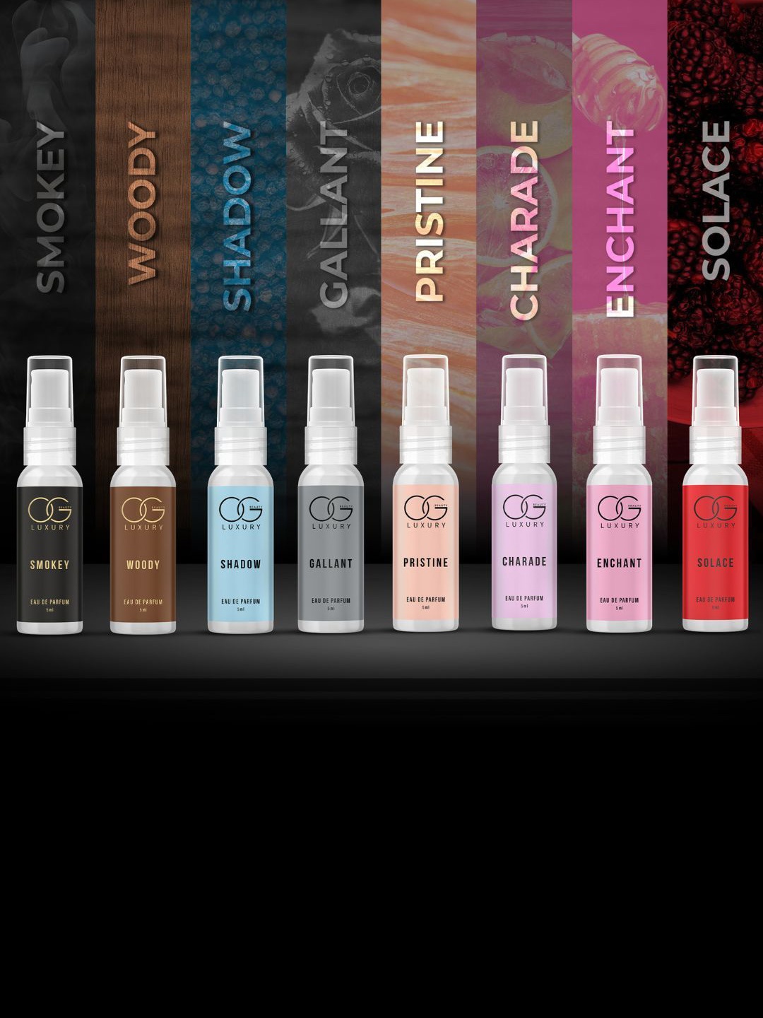 

OG BEAUTY LUXURY Set Of 8 Premium Fragrance Eau De Parfum - 5 ml - Each, Blue