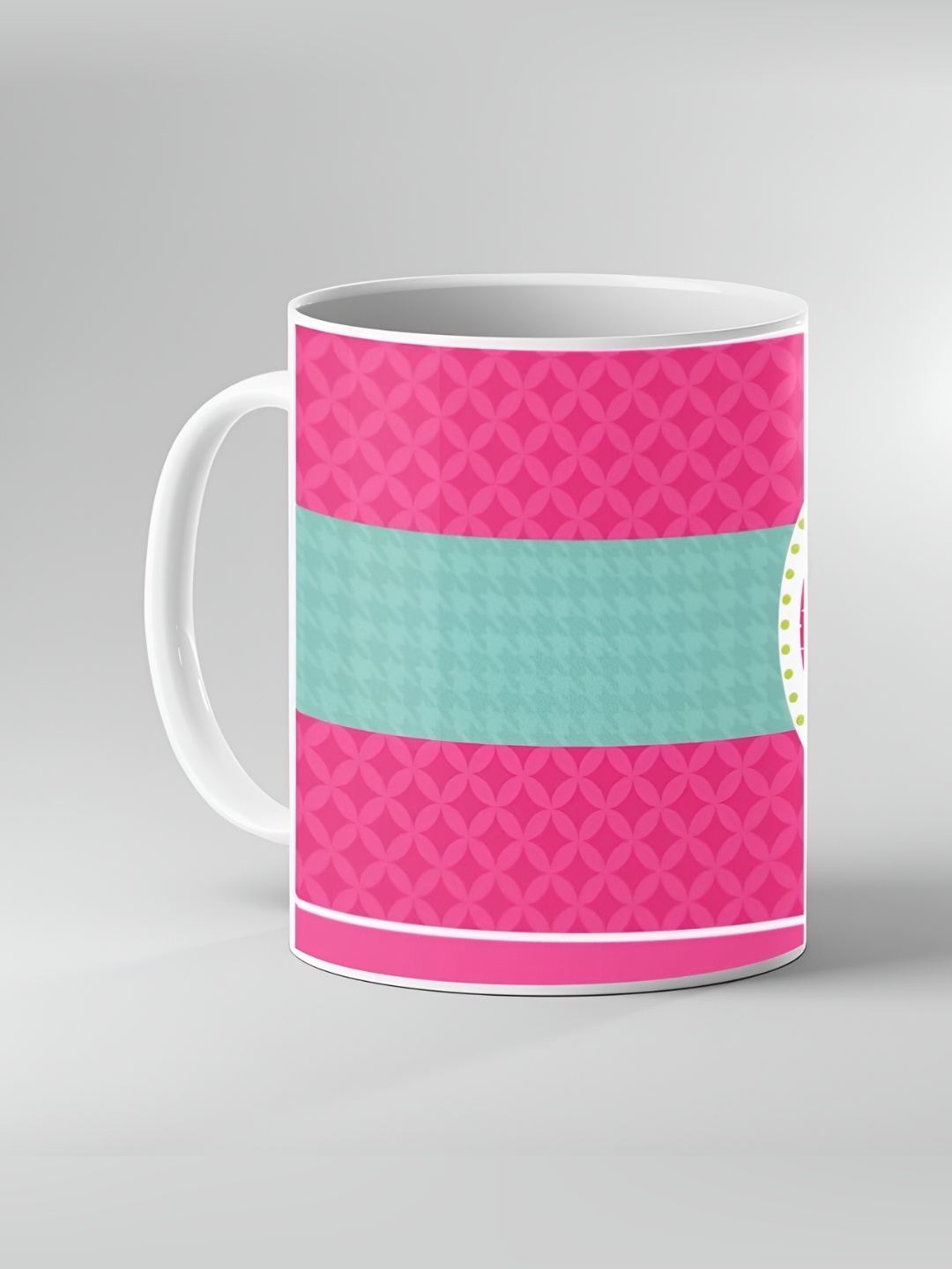 

Keviv White & Pink Printed Ceramic Coffee Mug 325 ml