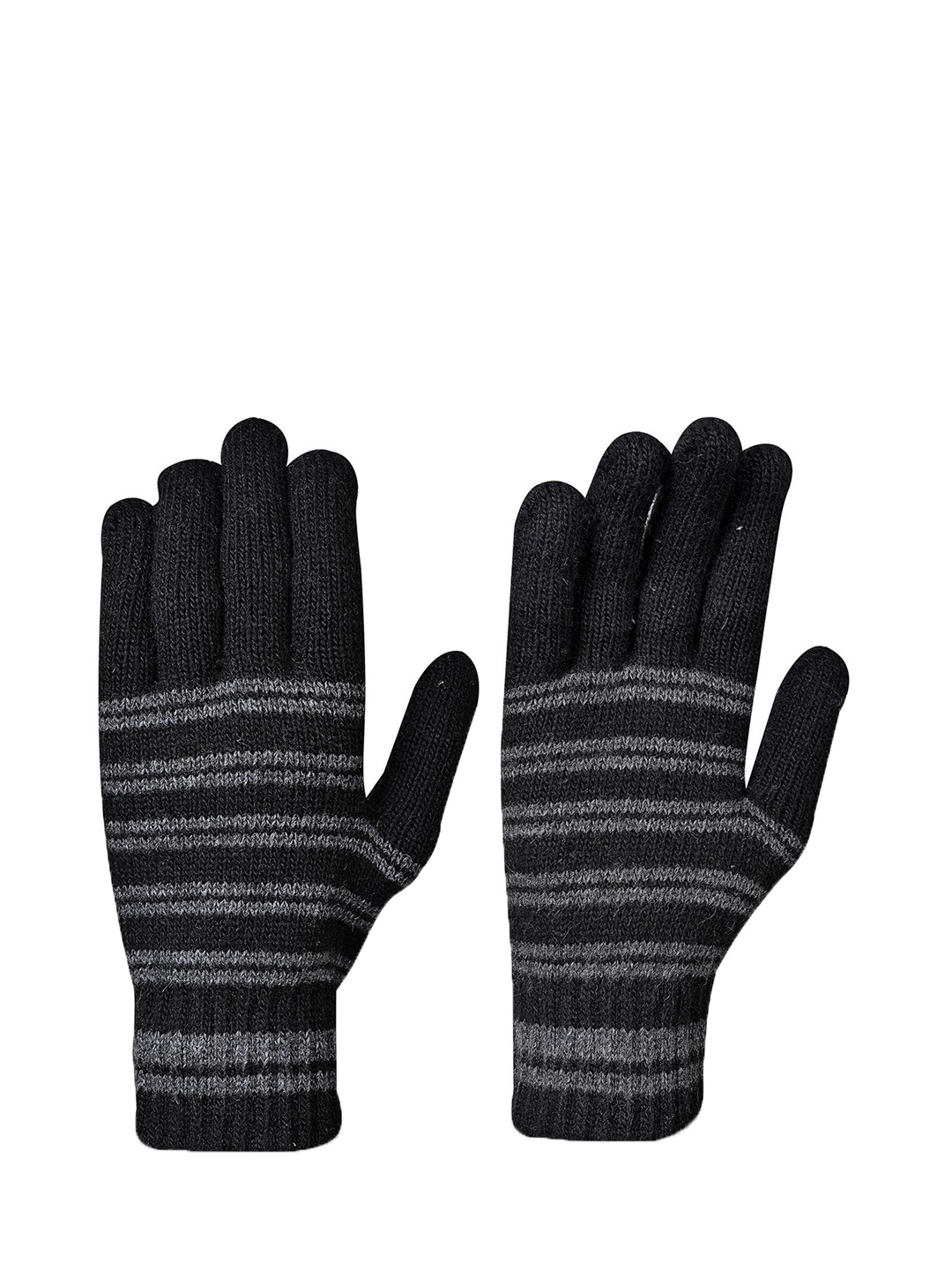 

LOOM LEGACY Men Patterned Acrylic Winter Gloves, Black