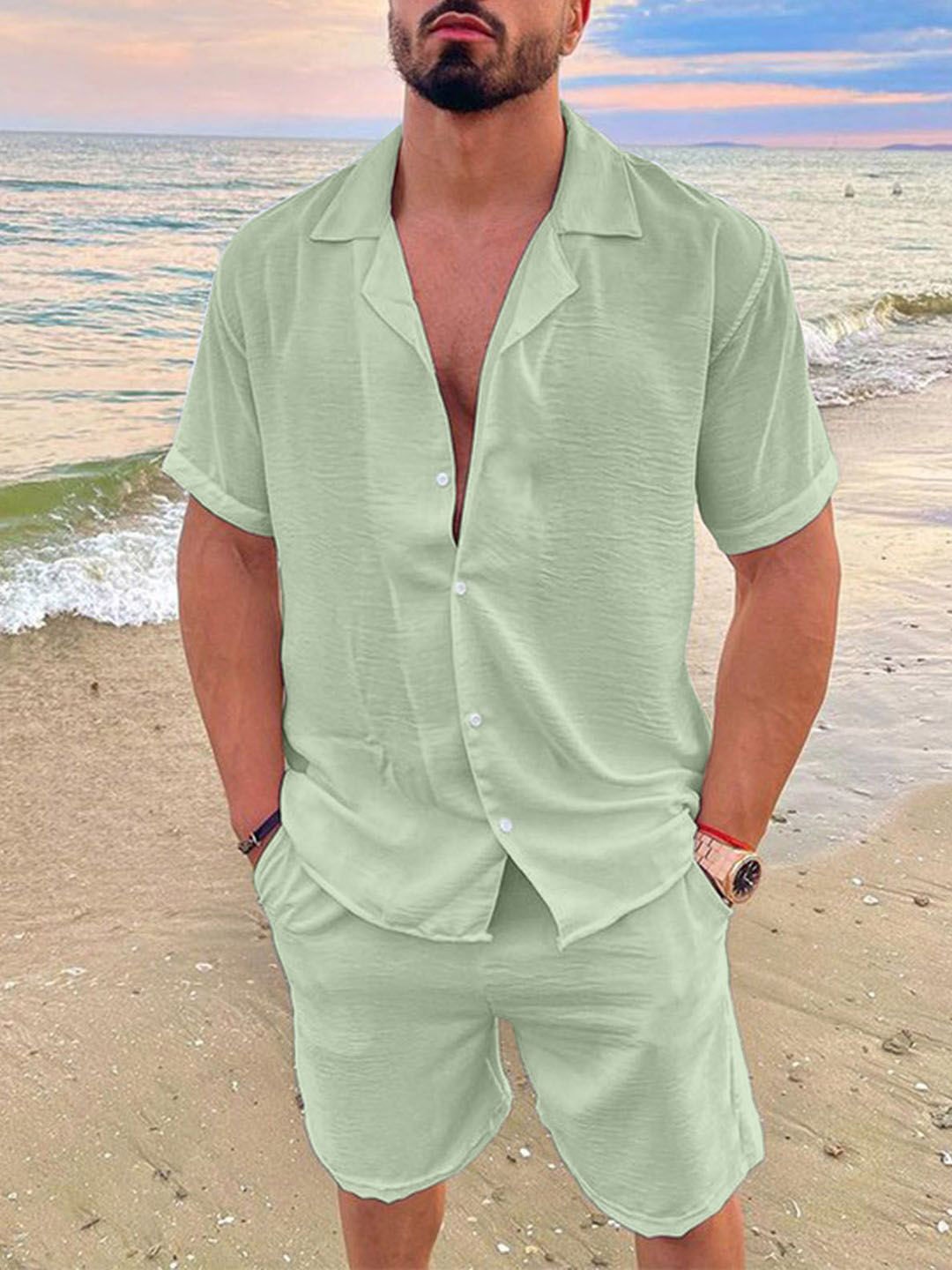 

StyleCast Green Regular Fit Shirt With Shorts