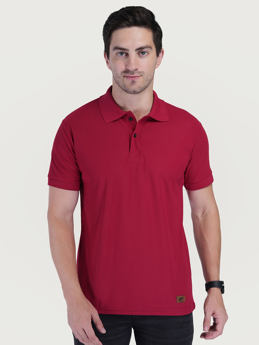 

Polo Plus Men Bio Finish Solid Polo Collar T-shirt, Maroon