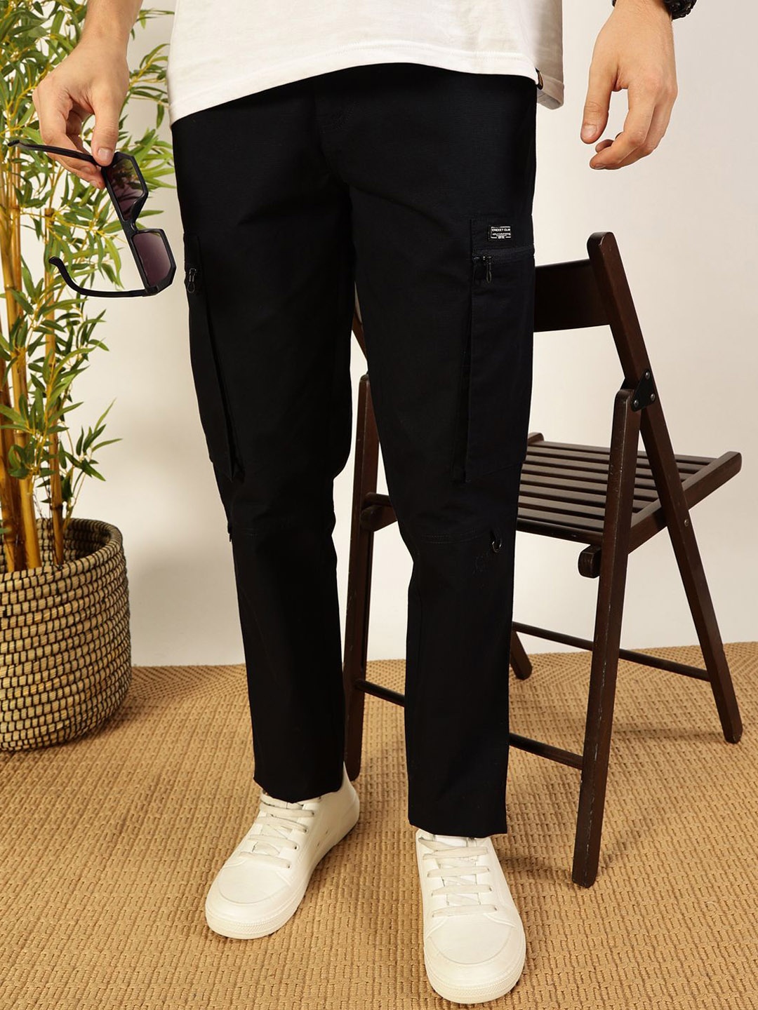 

Thomas Scott Men Smart Easy Wash Cargo Trousers, Navy blue