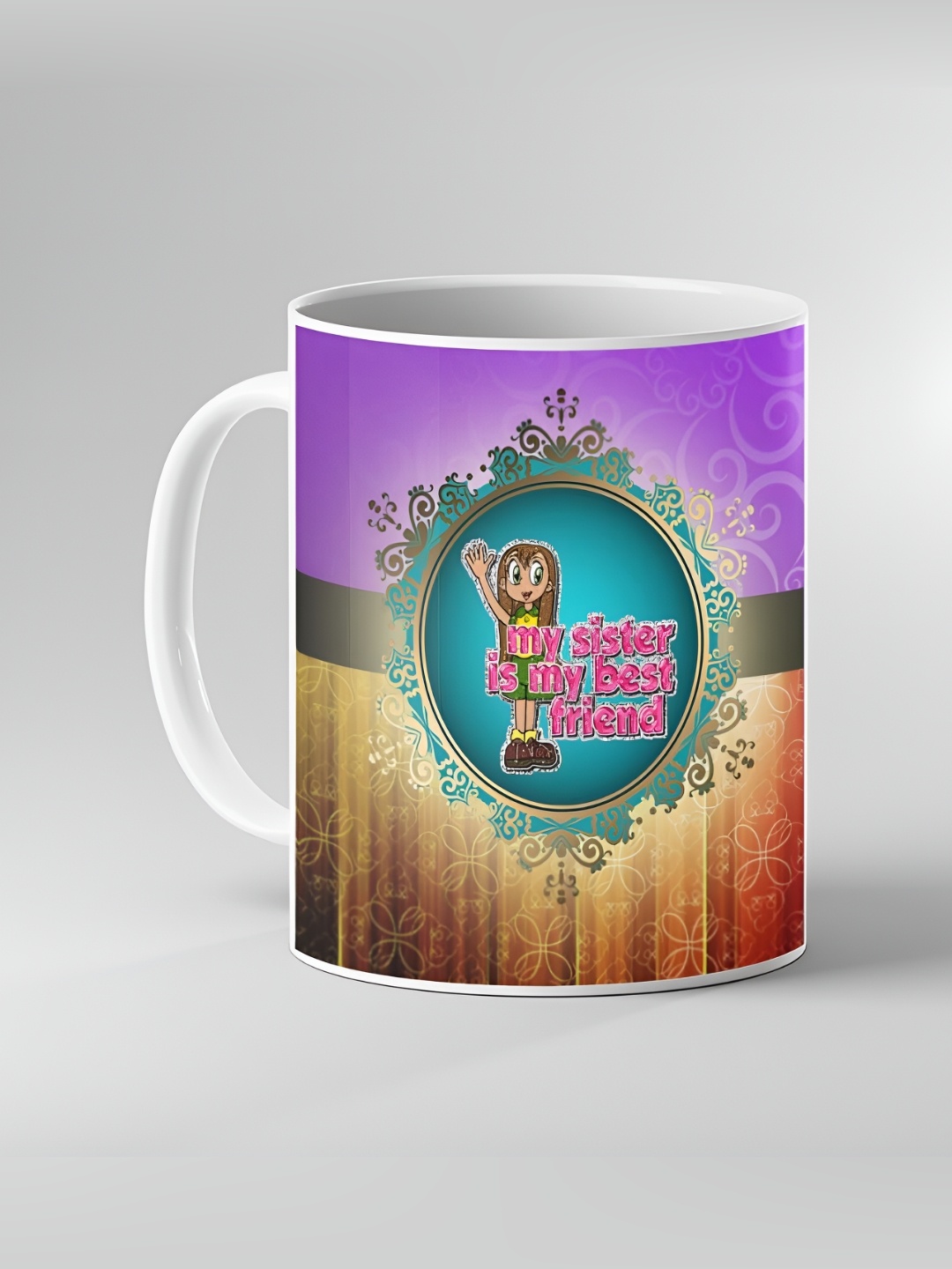 

Keviv White & Purple Text or Slogans Printed Ceramic Glossy Mug 325ml