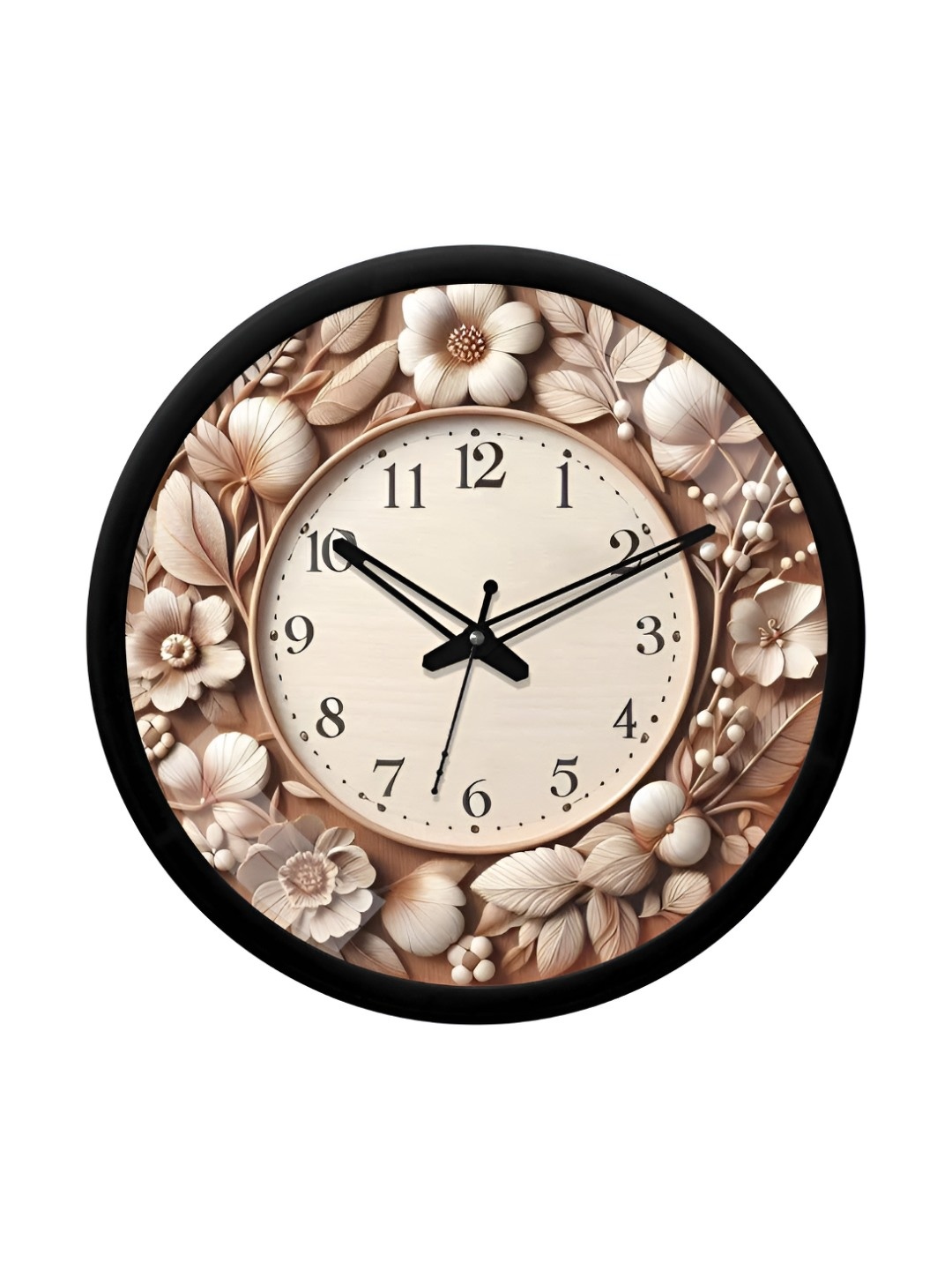 

RANDOM Printed Round Shaped Sweep Silent Movement Contemporary Wall Clock, Brown