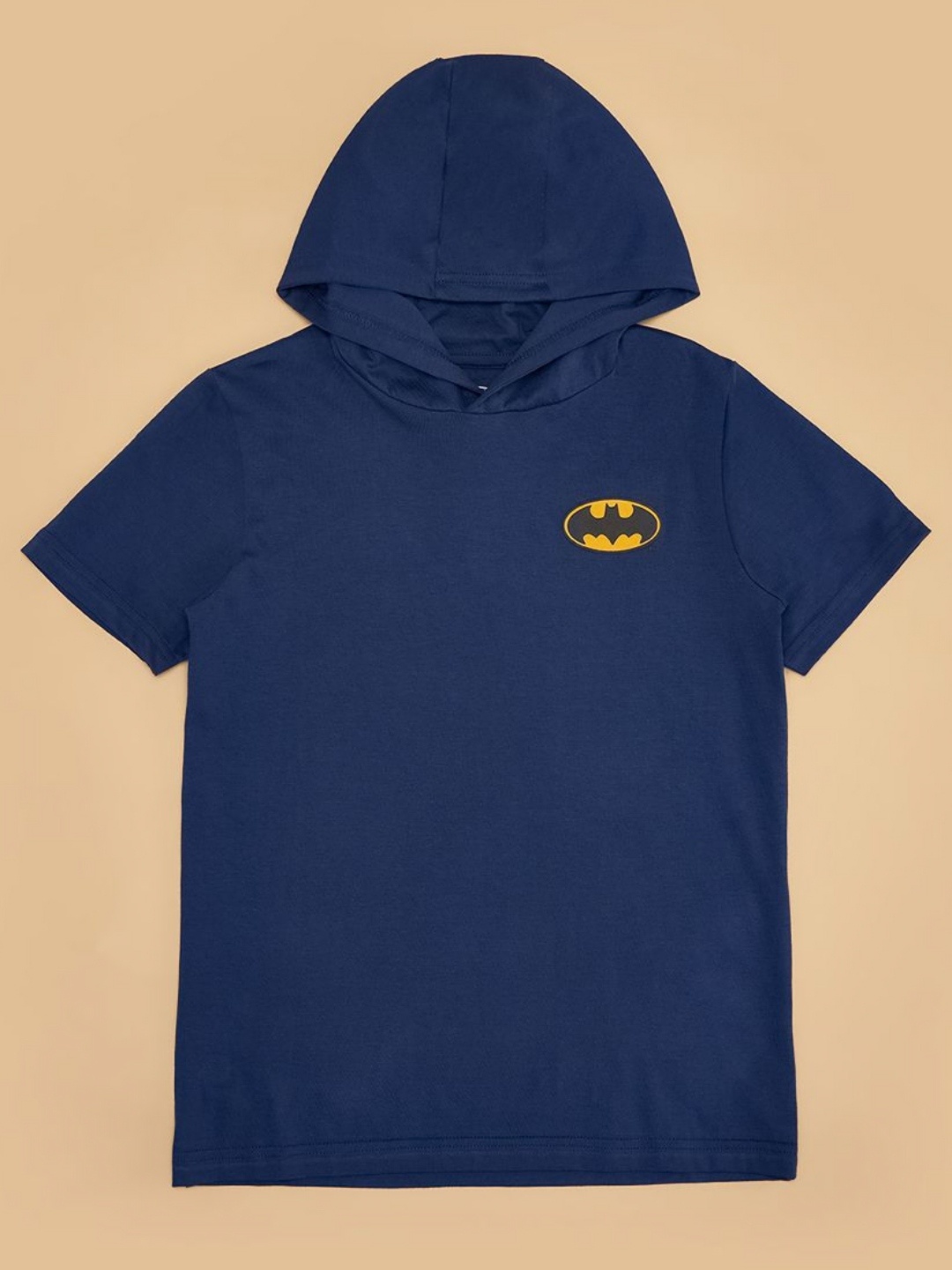 

Pantaloons Junior Boys Graphic Printed Hood Cotton T-shirt, Navy blue