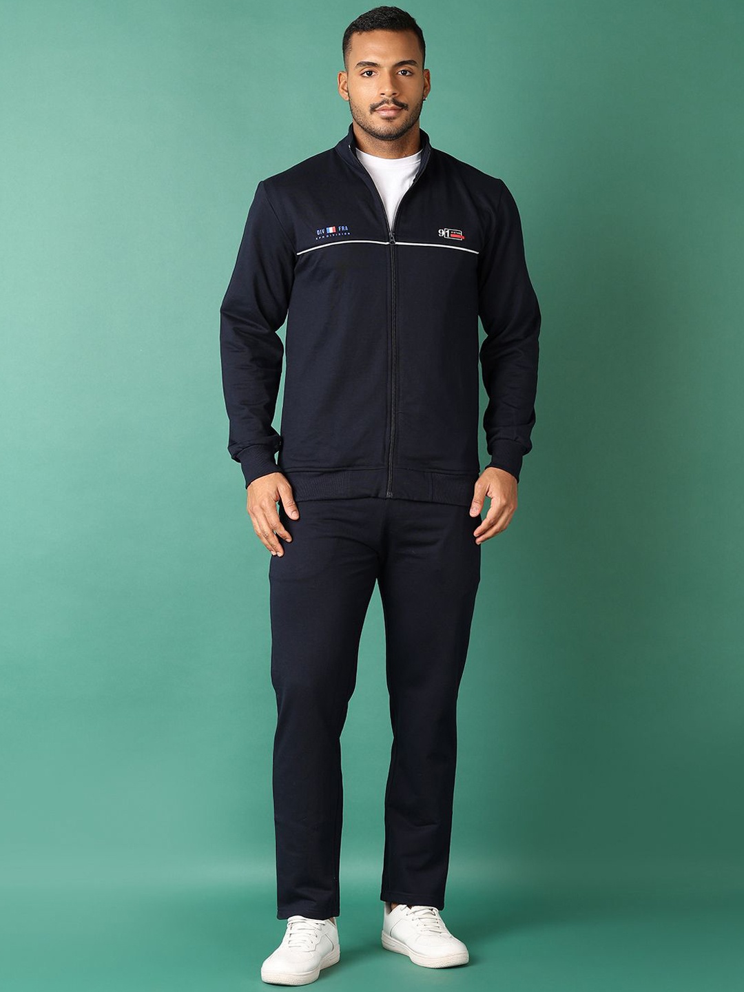 

V-Mart Printed Cotton Tracksuits, Navy blue