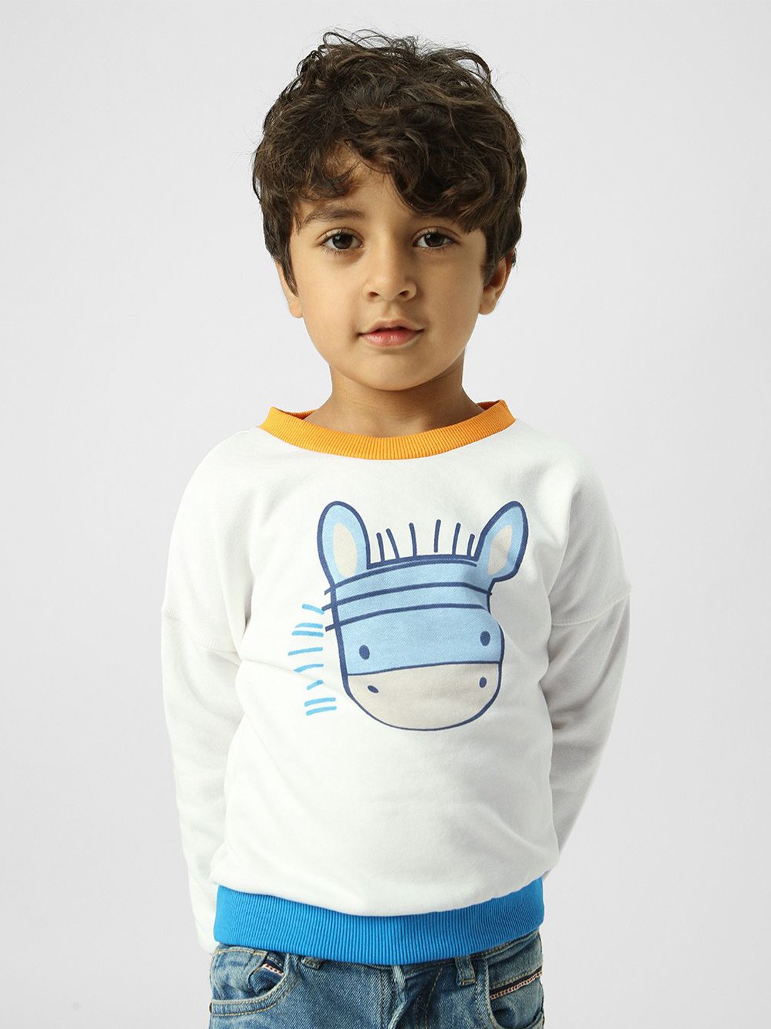 

Nauti Nati Boys Ribbed Antimicrobial Sweatshirt, White