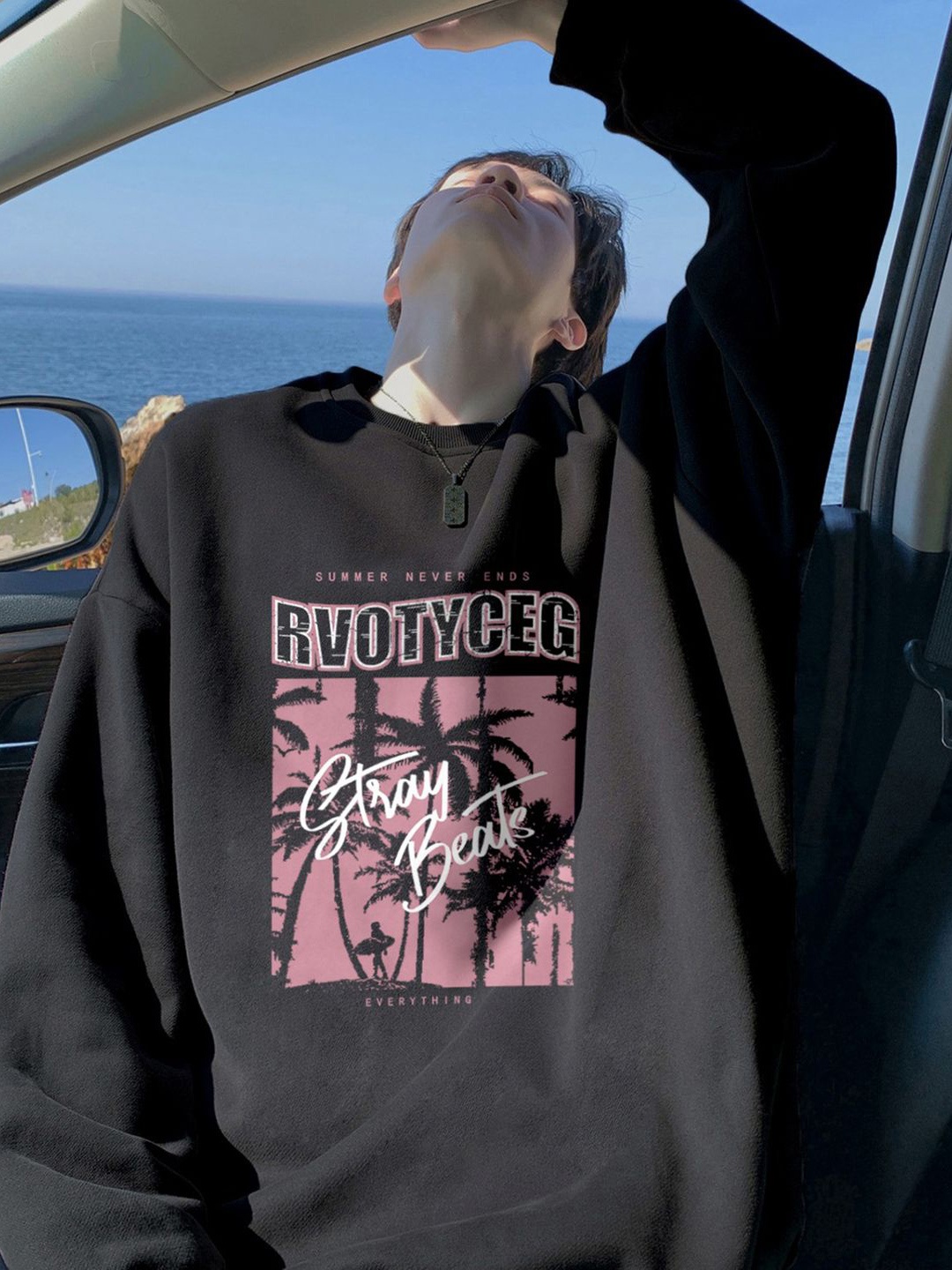 

StyleCast x Revolte Men Graphic Printed Sweatshirt, Black