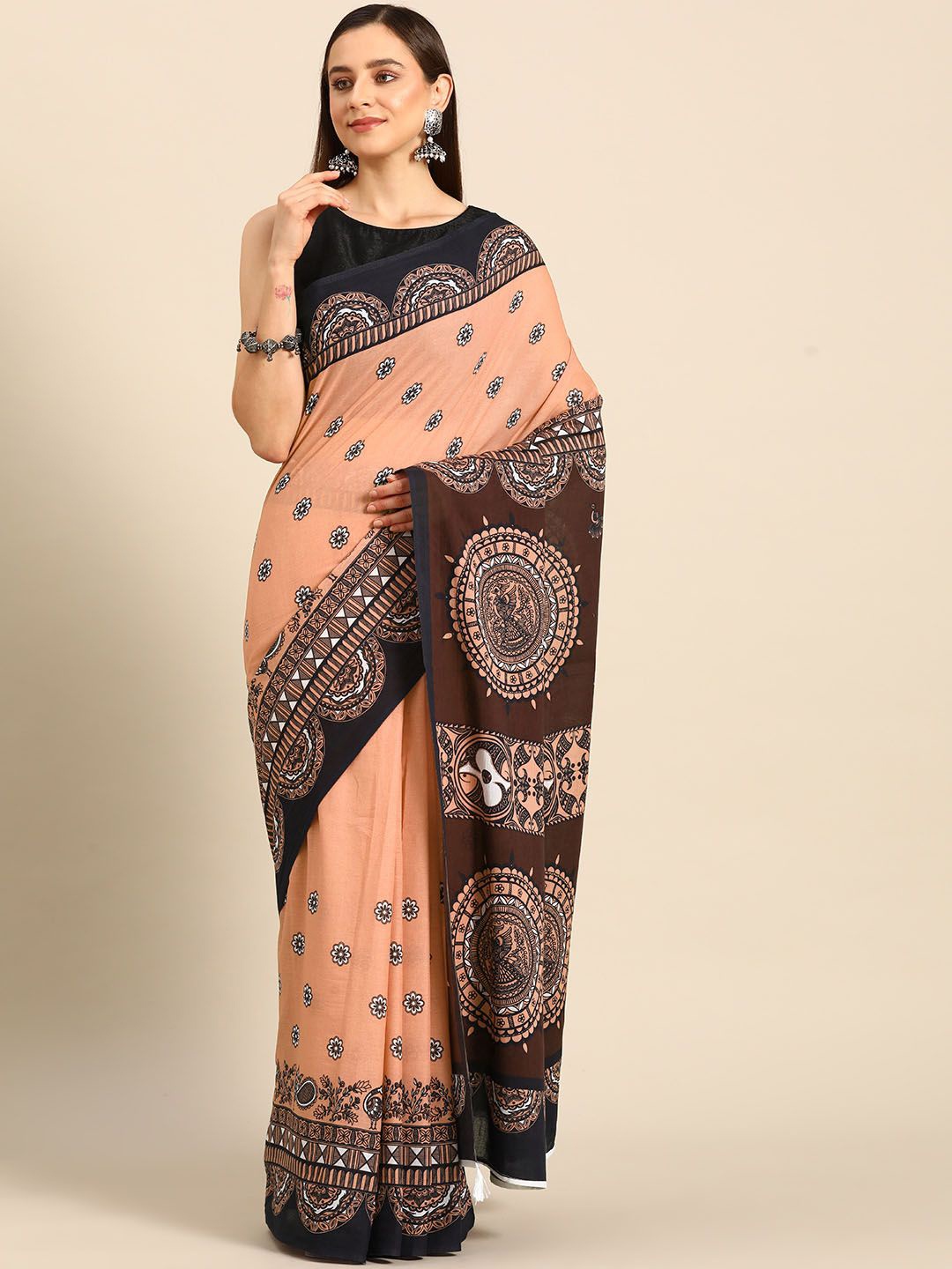 

BUTA BUTI Ethnic Motifs Pure Cotton Saree, Red