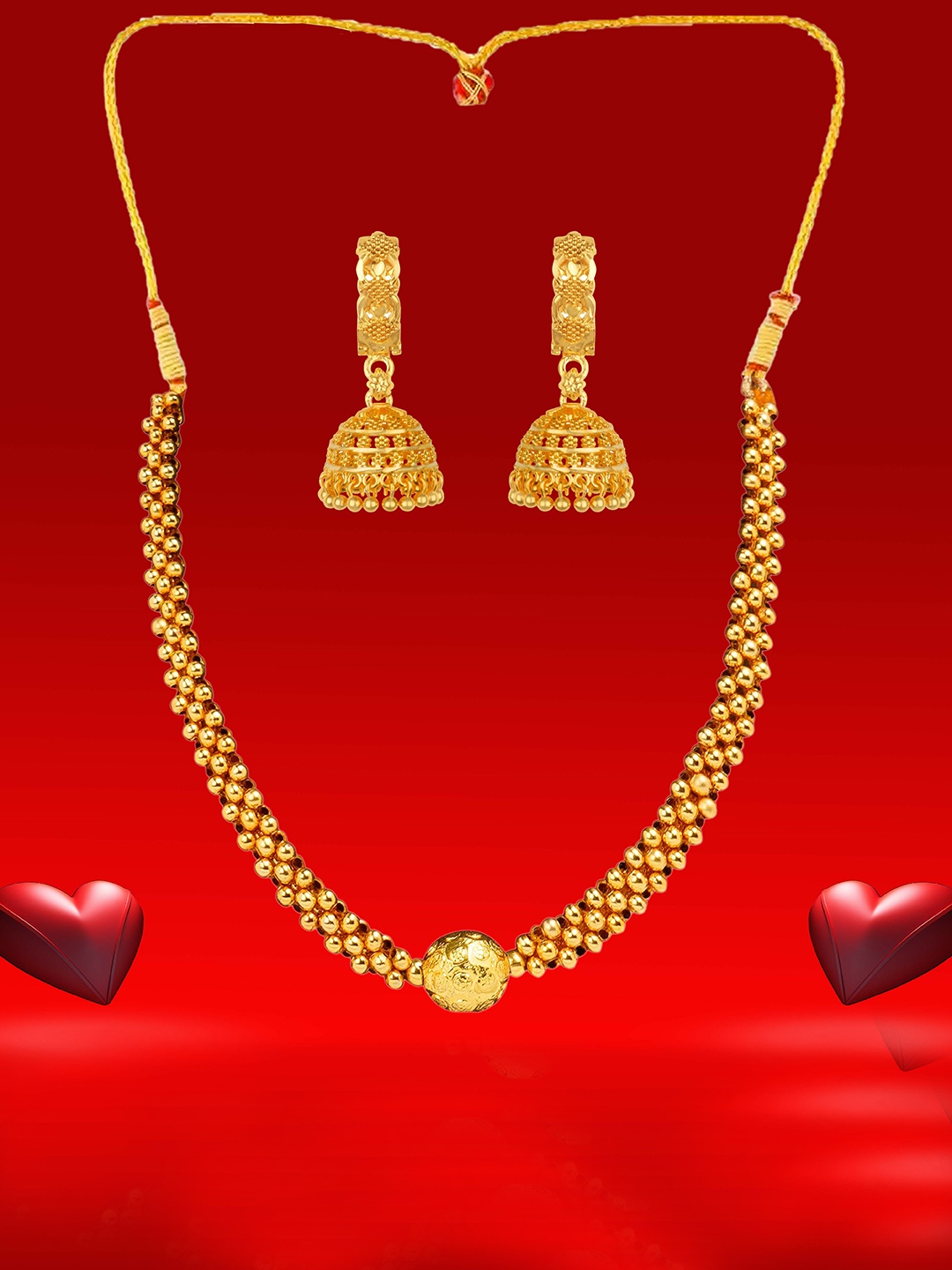 

Heer Collection Gold-Plated Necklace and Earrings