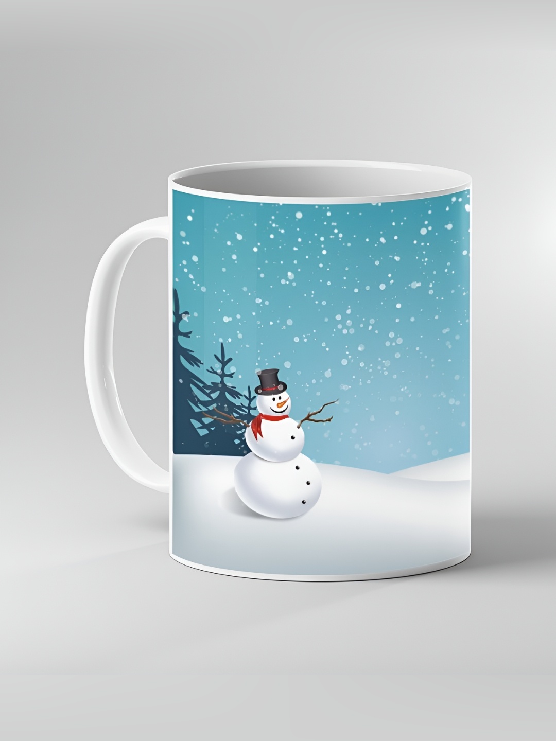 

Keviv White & Blue Graphic Printed Ceramic Glossy Mug 325ml