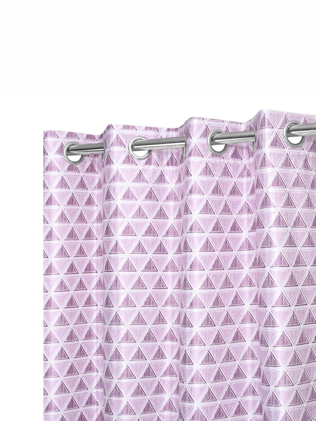 

REYANSH DECOR Purple 2 Pieces Geometric Printed Room Darkening Window Curtains