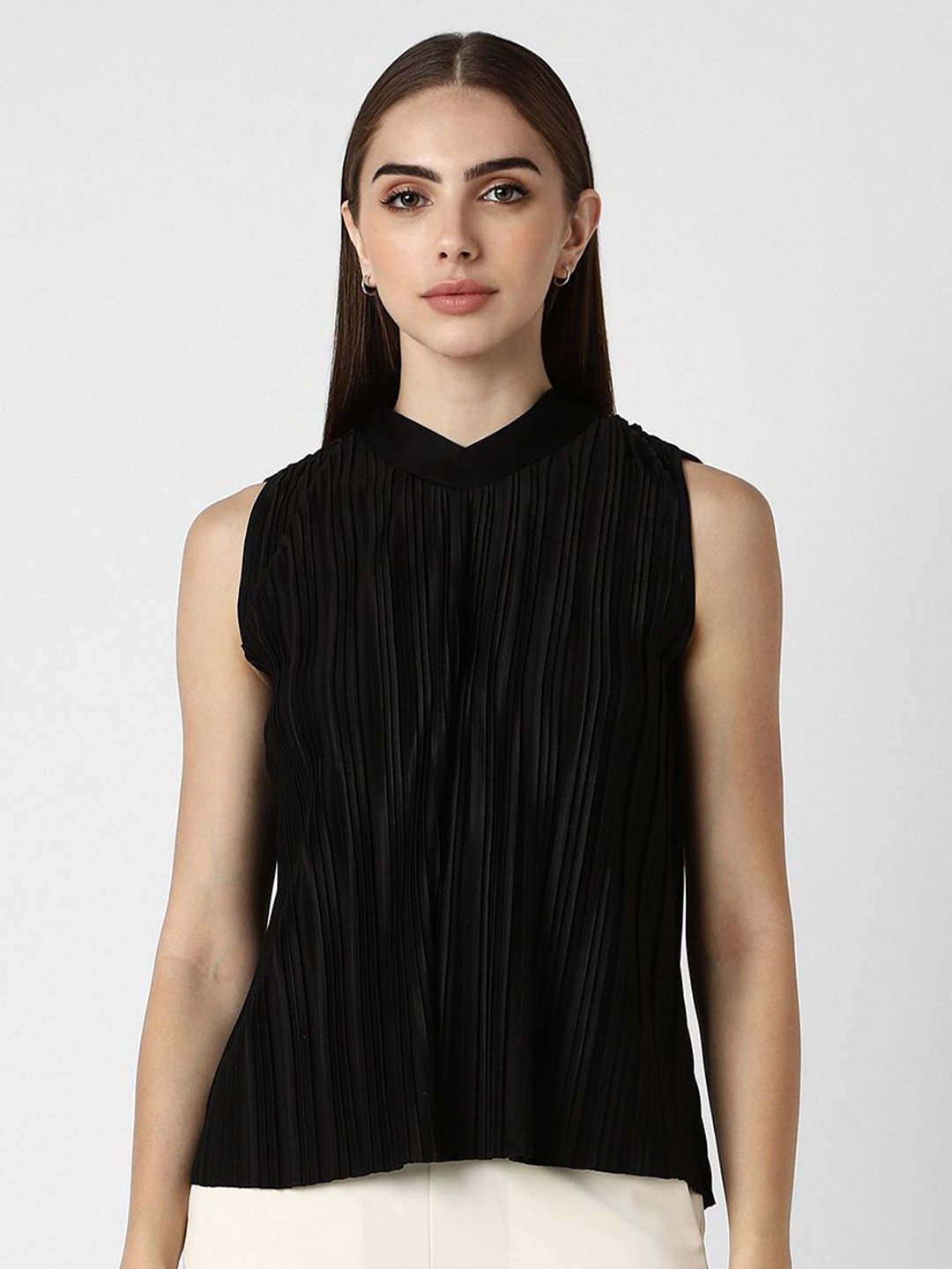 

Van Heusen Woman Solid High Neck Top, Black
