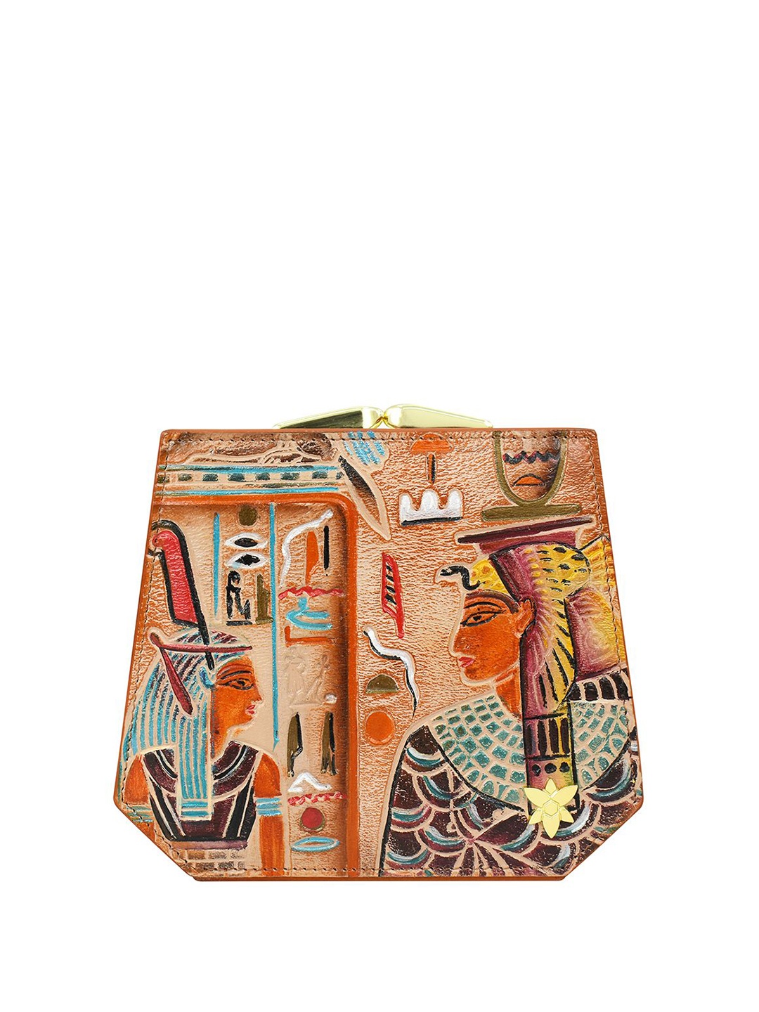 

Anuschka Women Abstract Printed Leather Two Fold Wallet, Copper