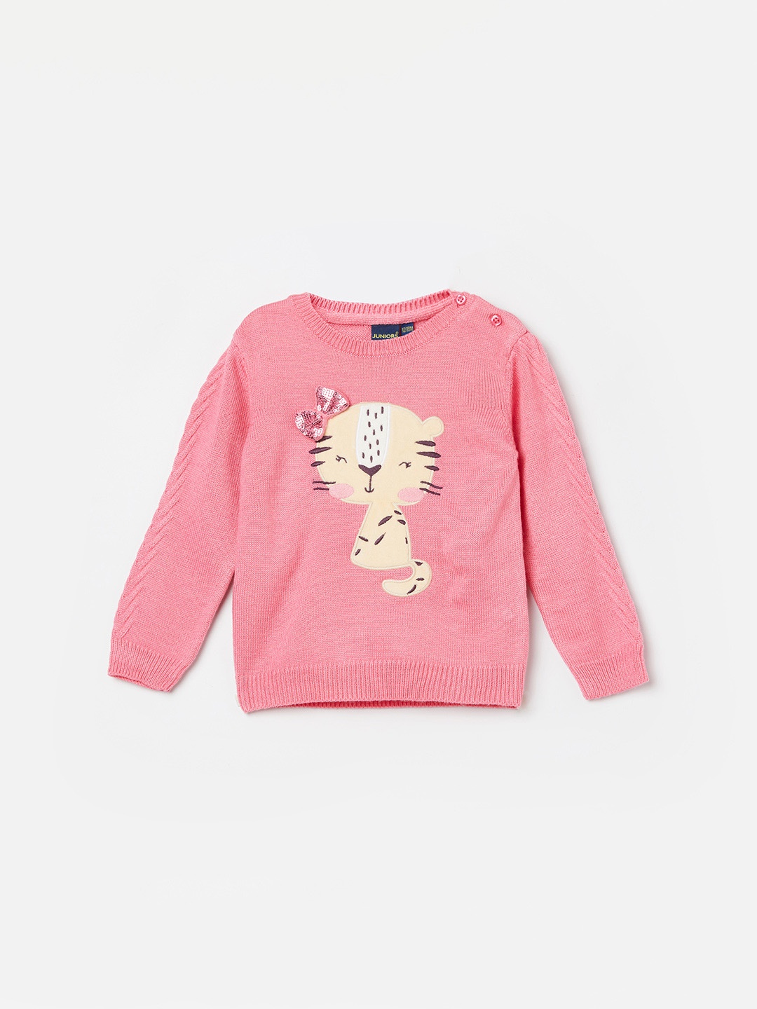 

Juniors by Lifestyle Girls Graphic Printed Pullover Sweater, Pink