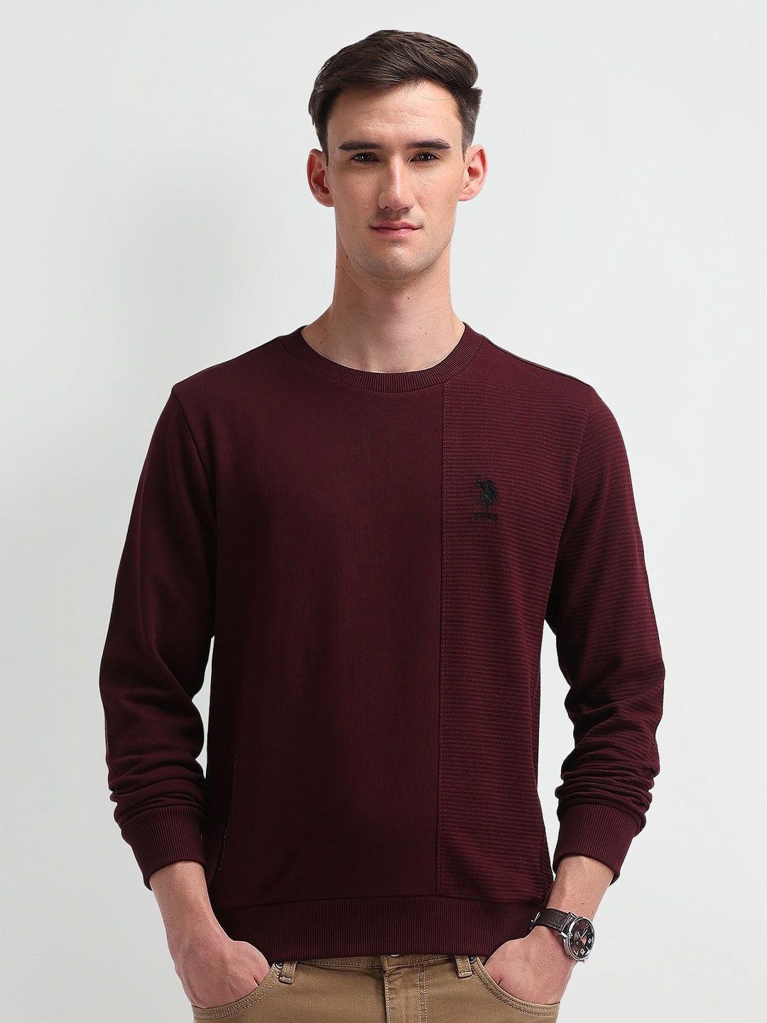 

U.S. Polo Assn. Denim Co. Men Pullover Sweatshirt, Maroon