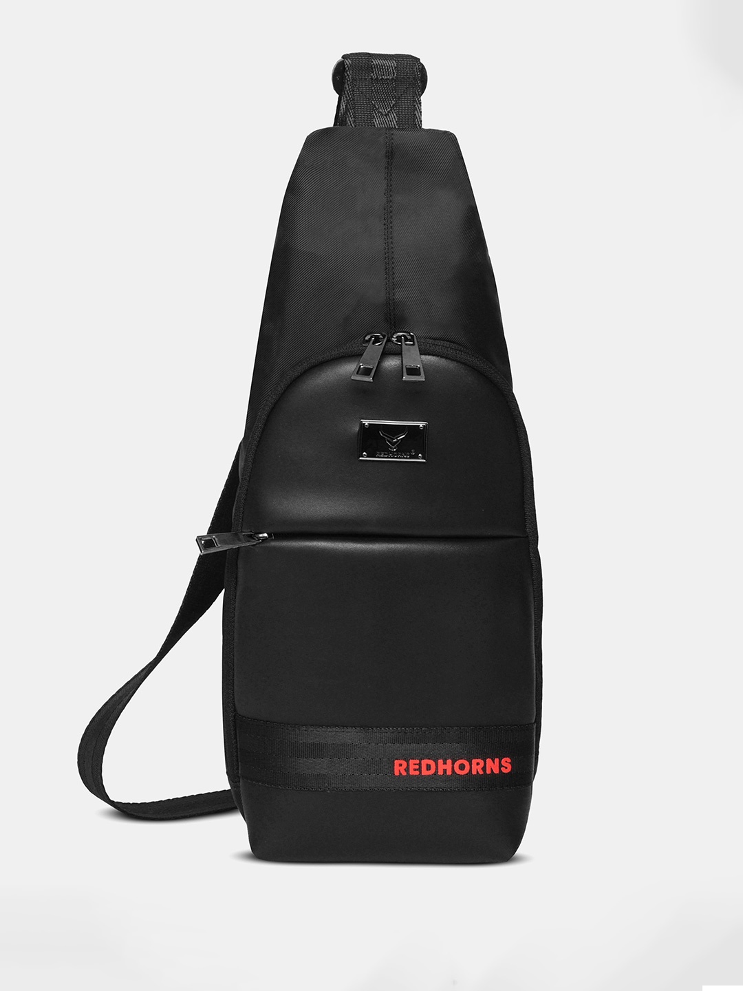 

REDHORNS Unisex Brand Logo Backpack With Anti-Theft, Black