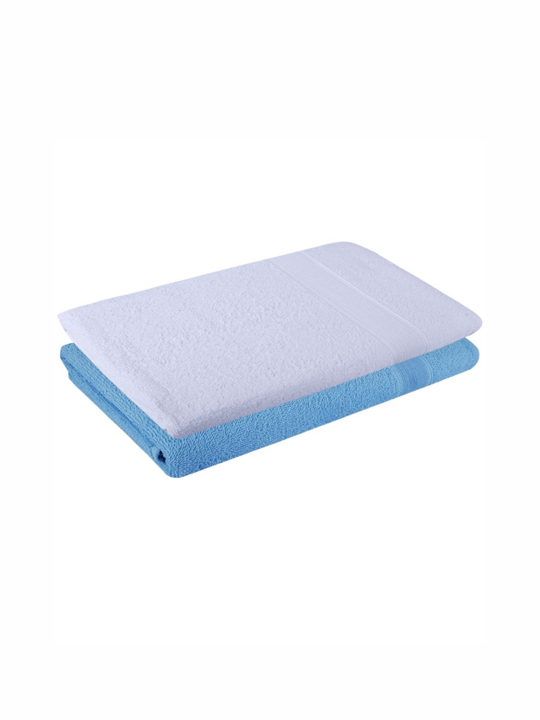 

Dollar White & Blue 2 Pieces Cotton 400 GSM Bath Towels