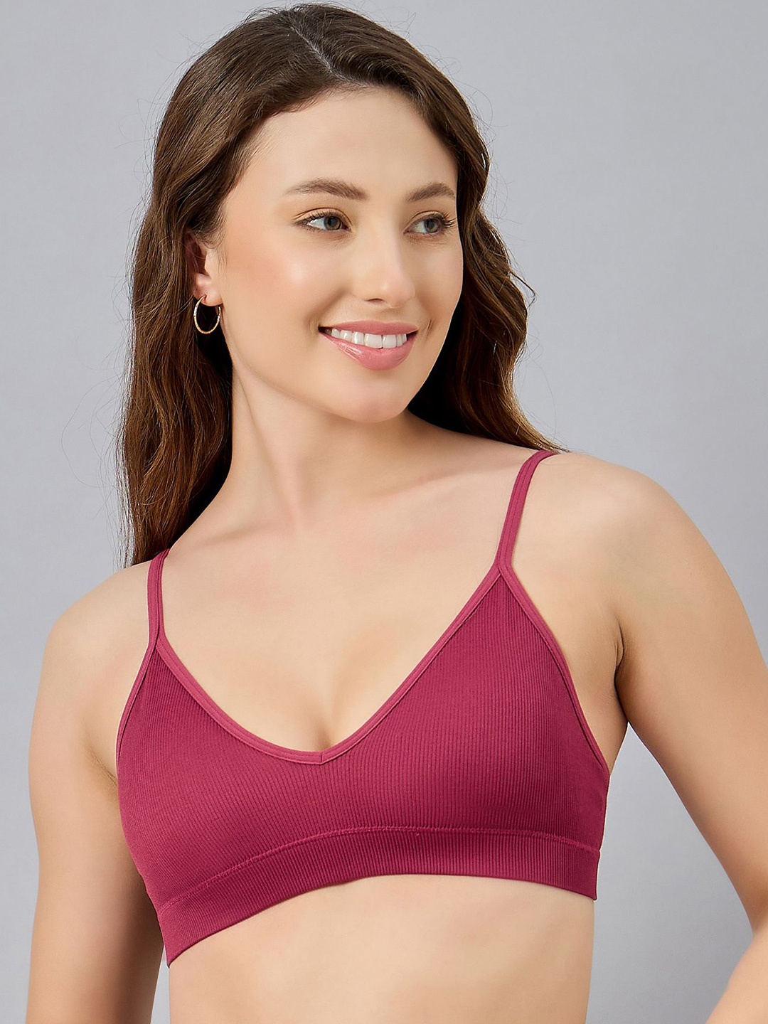 

DressBerry Medium Coverage Lightly Padded Bra, Maroon