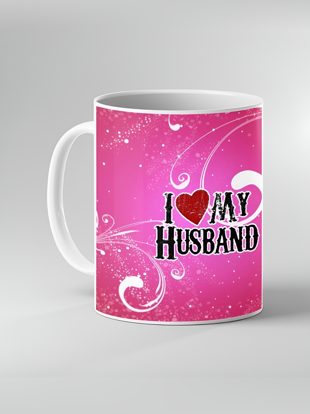

Keviv White & Pink Printed Ceramic Coffee Mug 325 ml