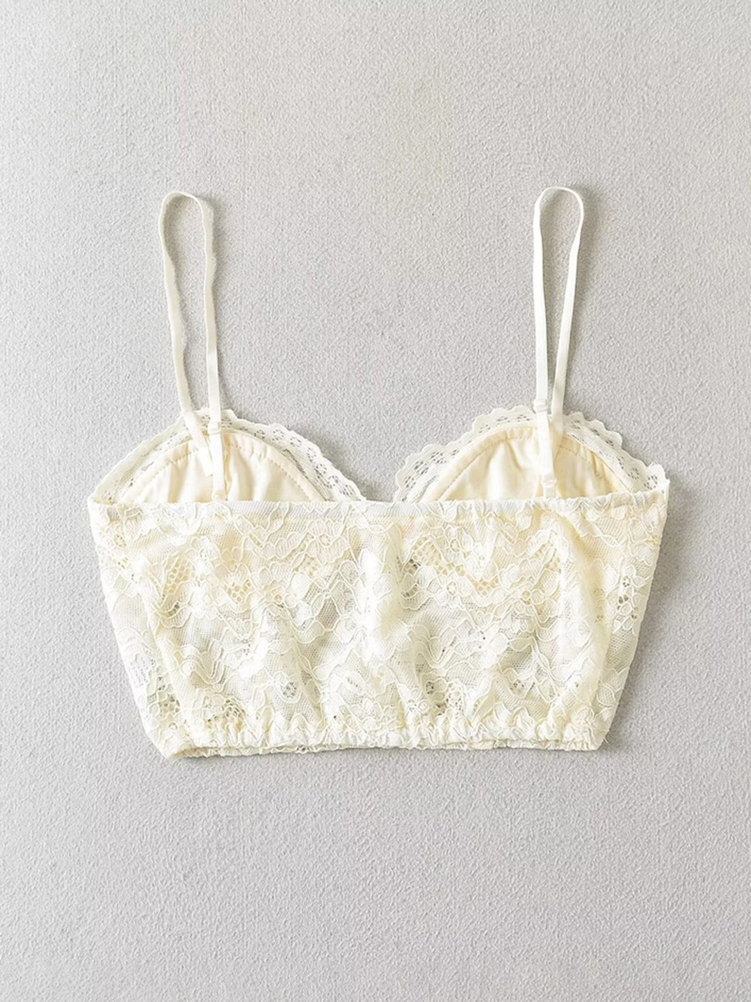 

LULU & SKY Women Self Design Crop Bralette Top, Off white