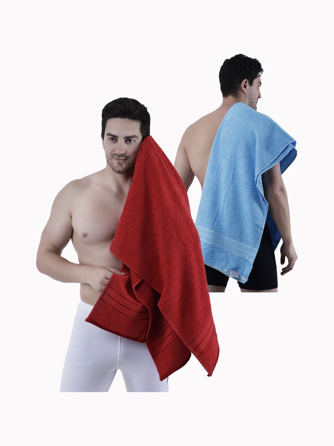 

Dollar Red & Blue 2 Pieces Cotton 400 GSM Bath Towel