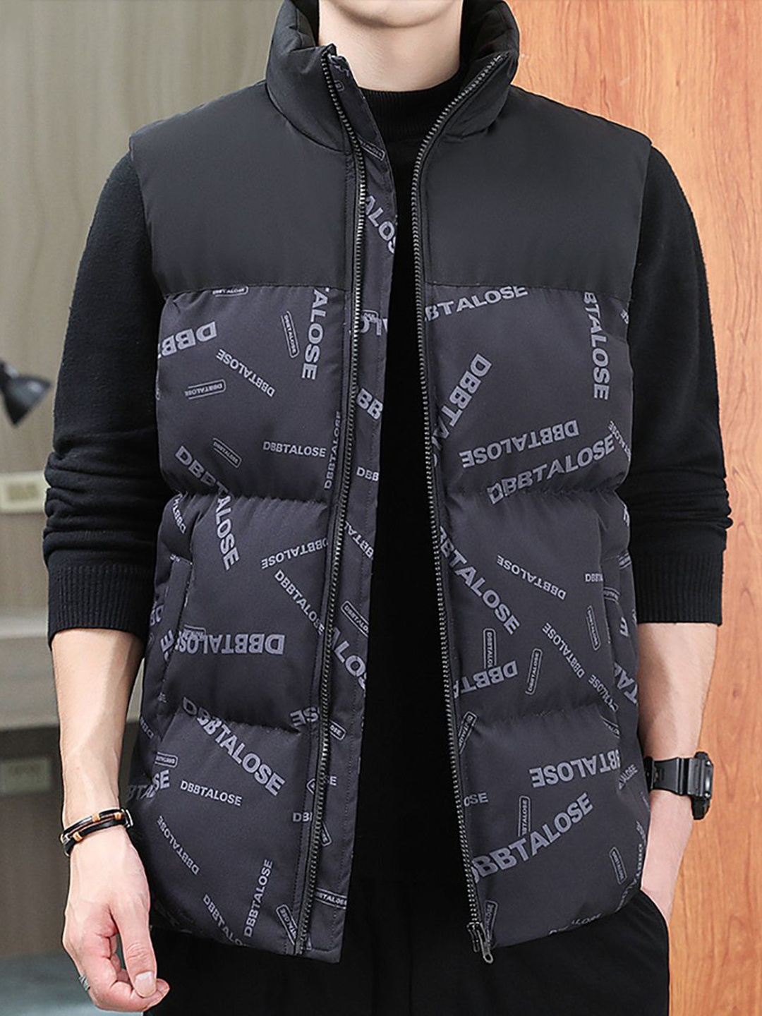 

StyleCast x Revolte Printed Lapel Collar Jackets, Black