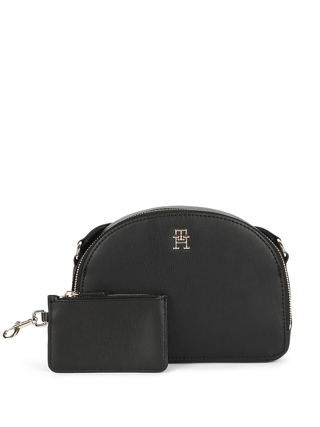 

Tommy Hilfiger Women Set Of 2 PU Structured Sling Bag, Black