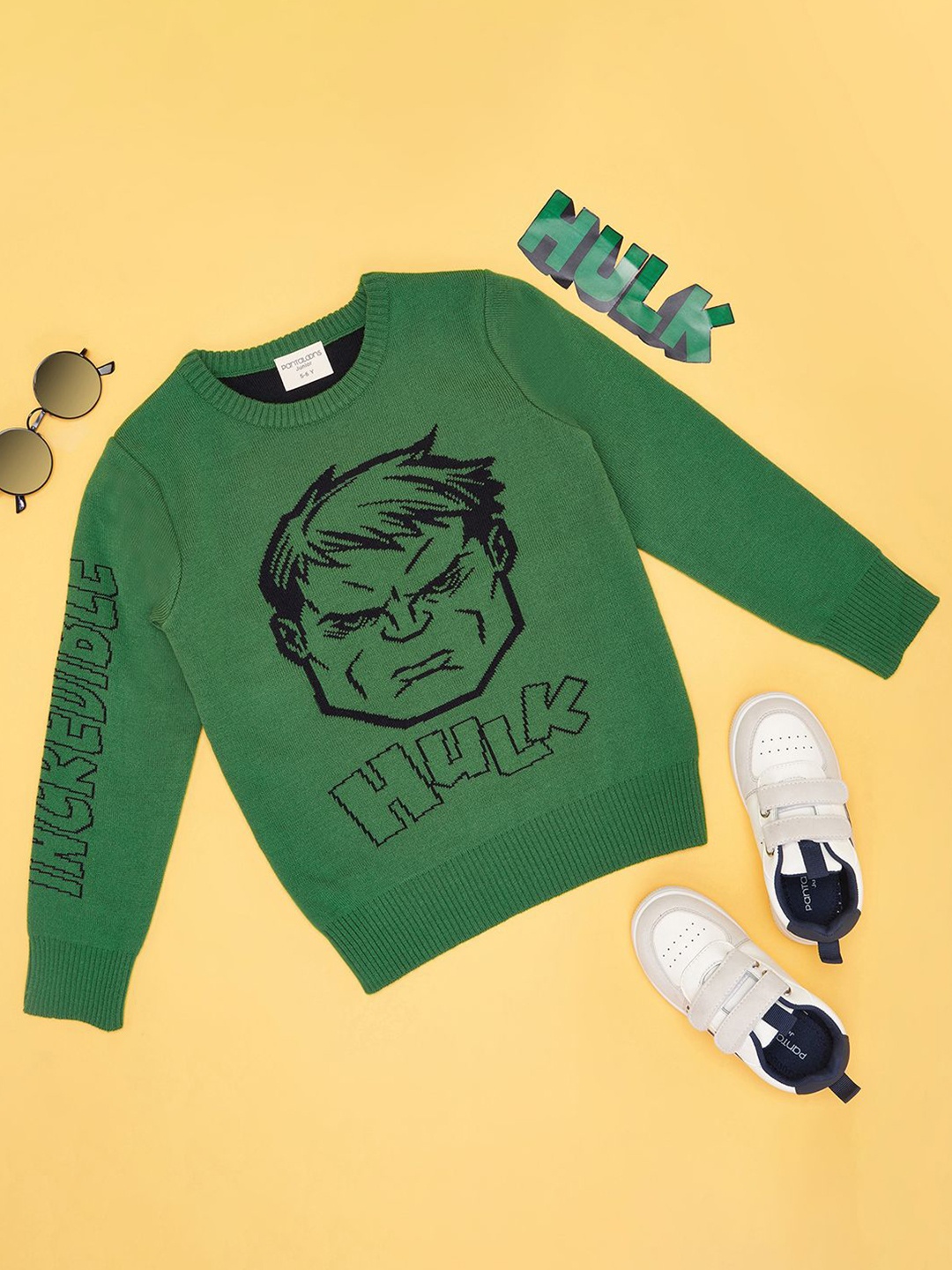 

Pantaloons Junior Boys Graphic Printed Pullover, Green