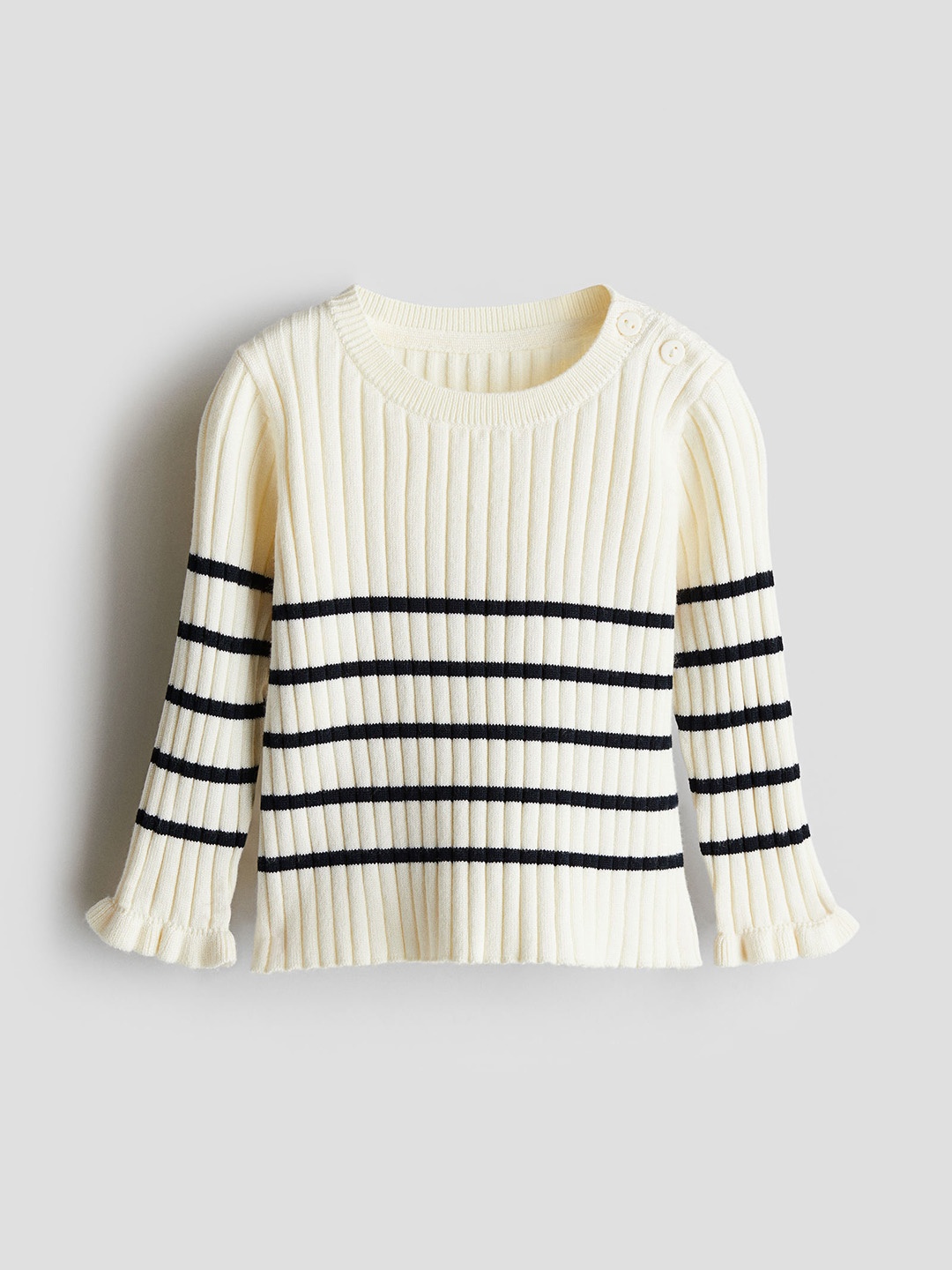 

H&M Infants Girls Rib-Knit Jumper, White