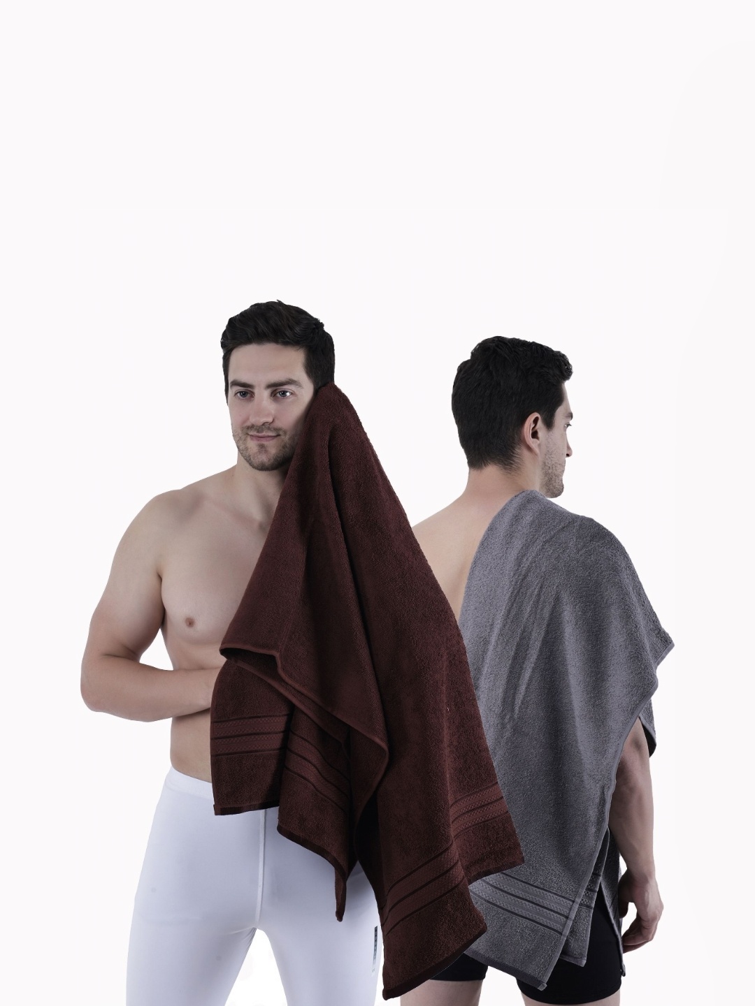 

Dollar Grey & Brown 2 Pieces Cotton 400 GSM Bath Towel