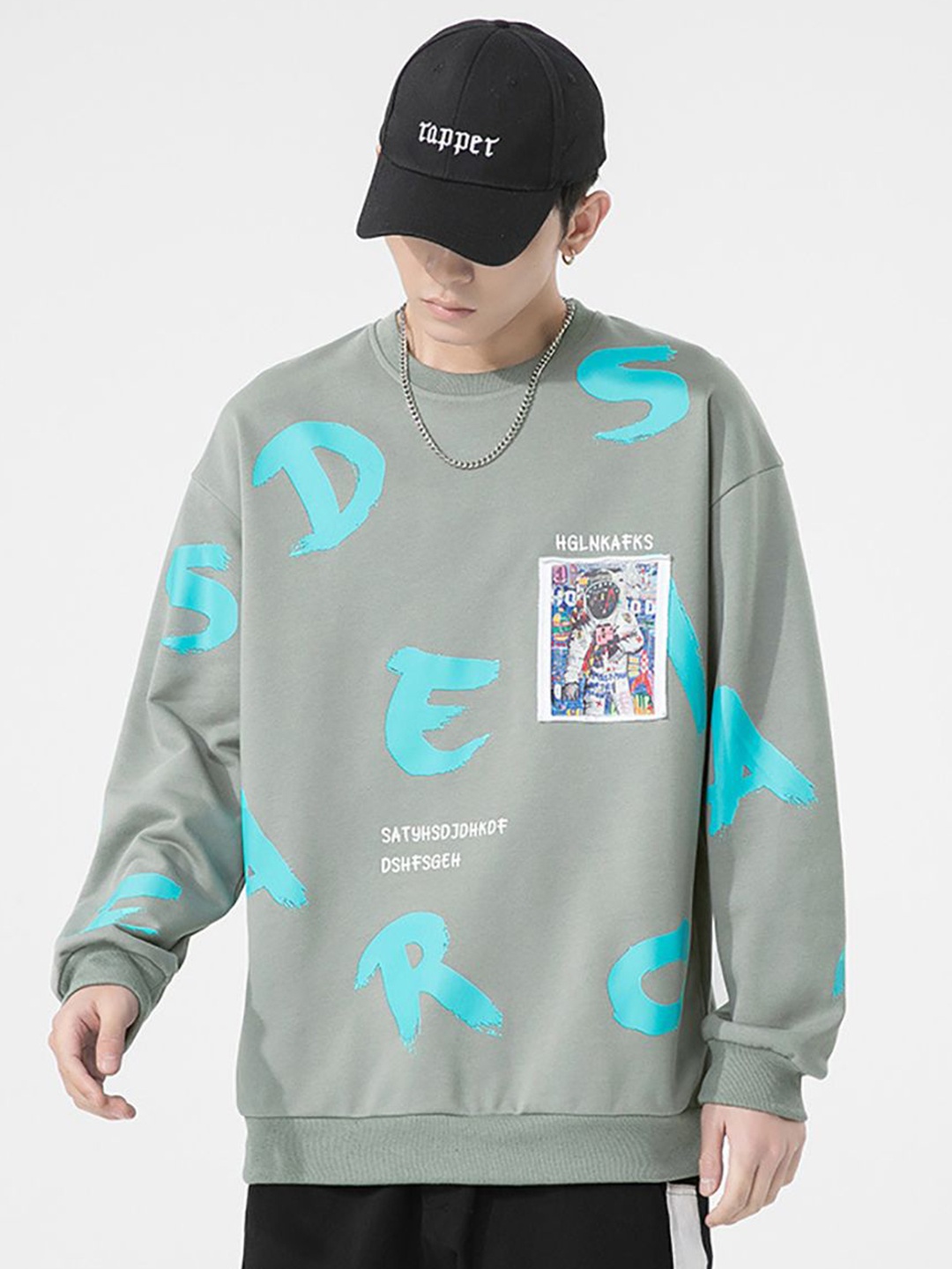 

StyleCast x Revolte Men Cotton Graphic Printed Round Neck Sweatshirt, Grey