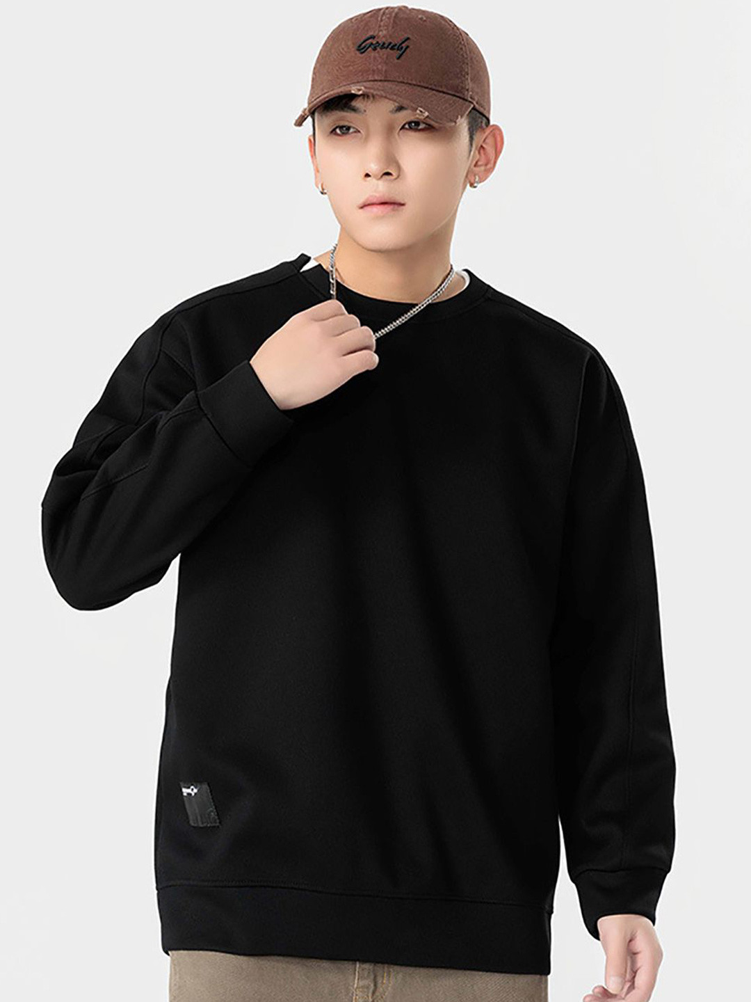 

StyleCast x Revolte Men Cotton Solid Sweatshirt, Black