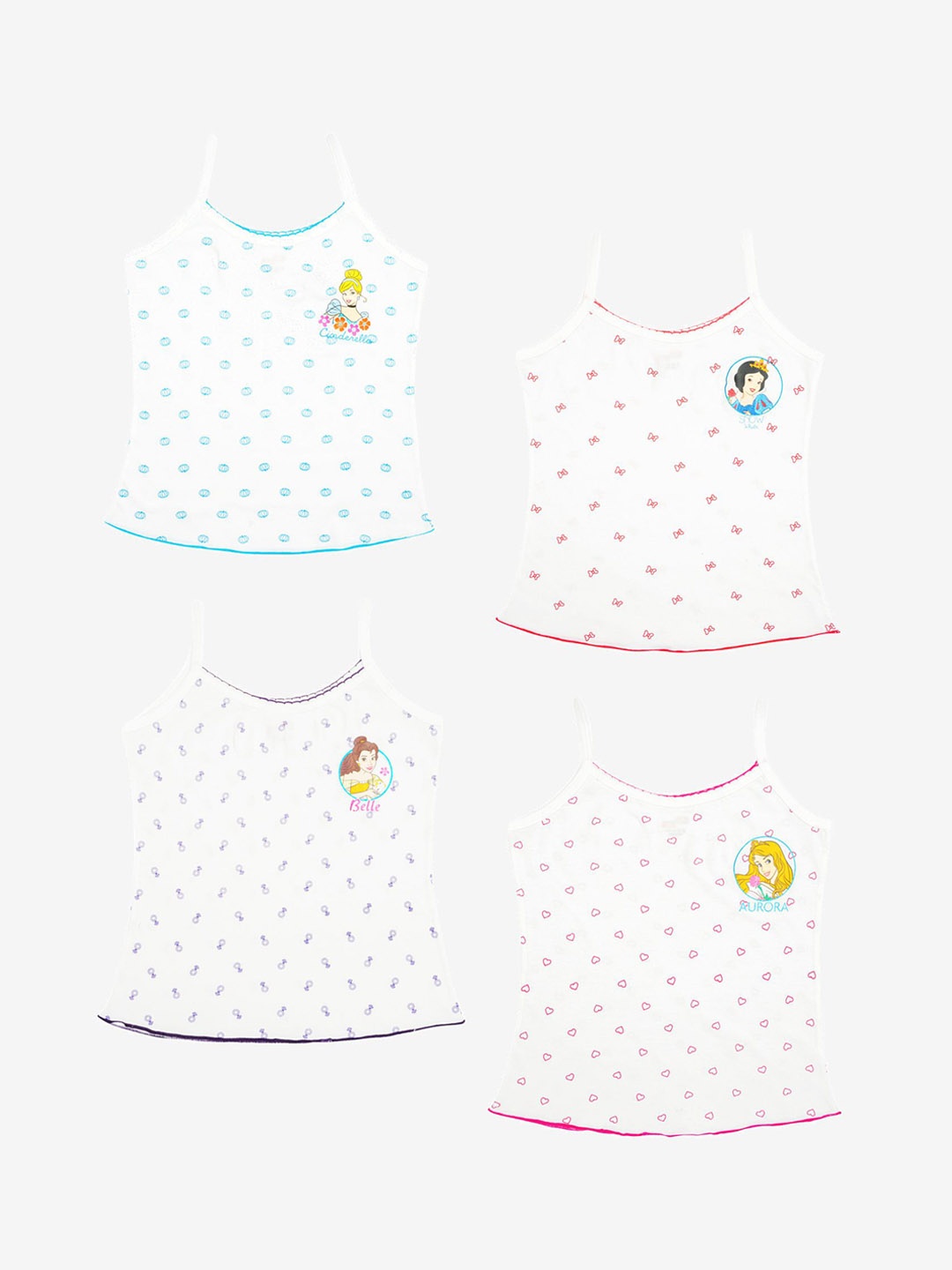 

Bodycare Girls Pack Of 4 Cotton Printed Assorted Camisoles