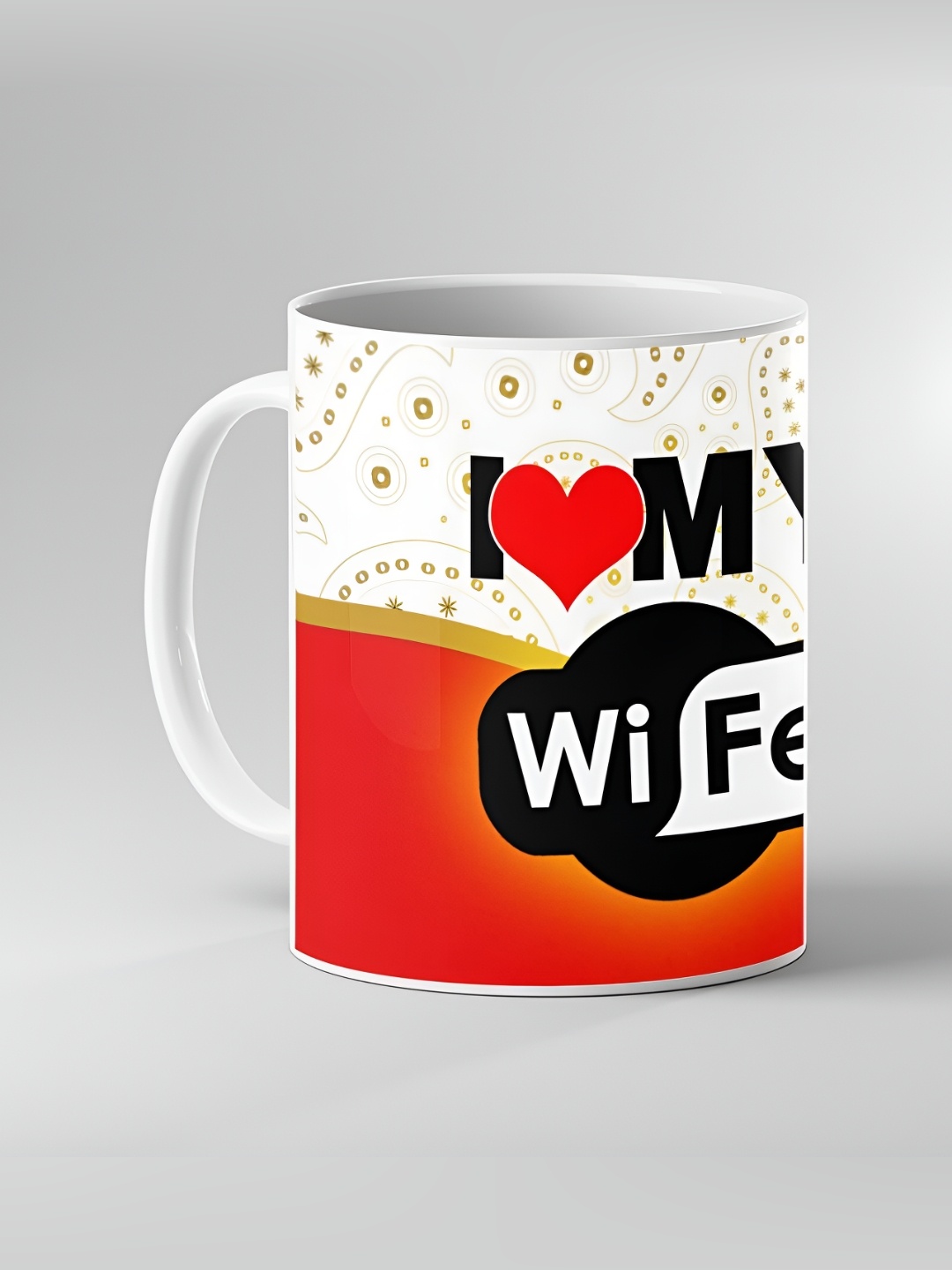 

Keviv White & Red Text or Slogans Printed Ceramic Glossy Mug 325 ml