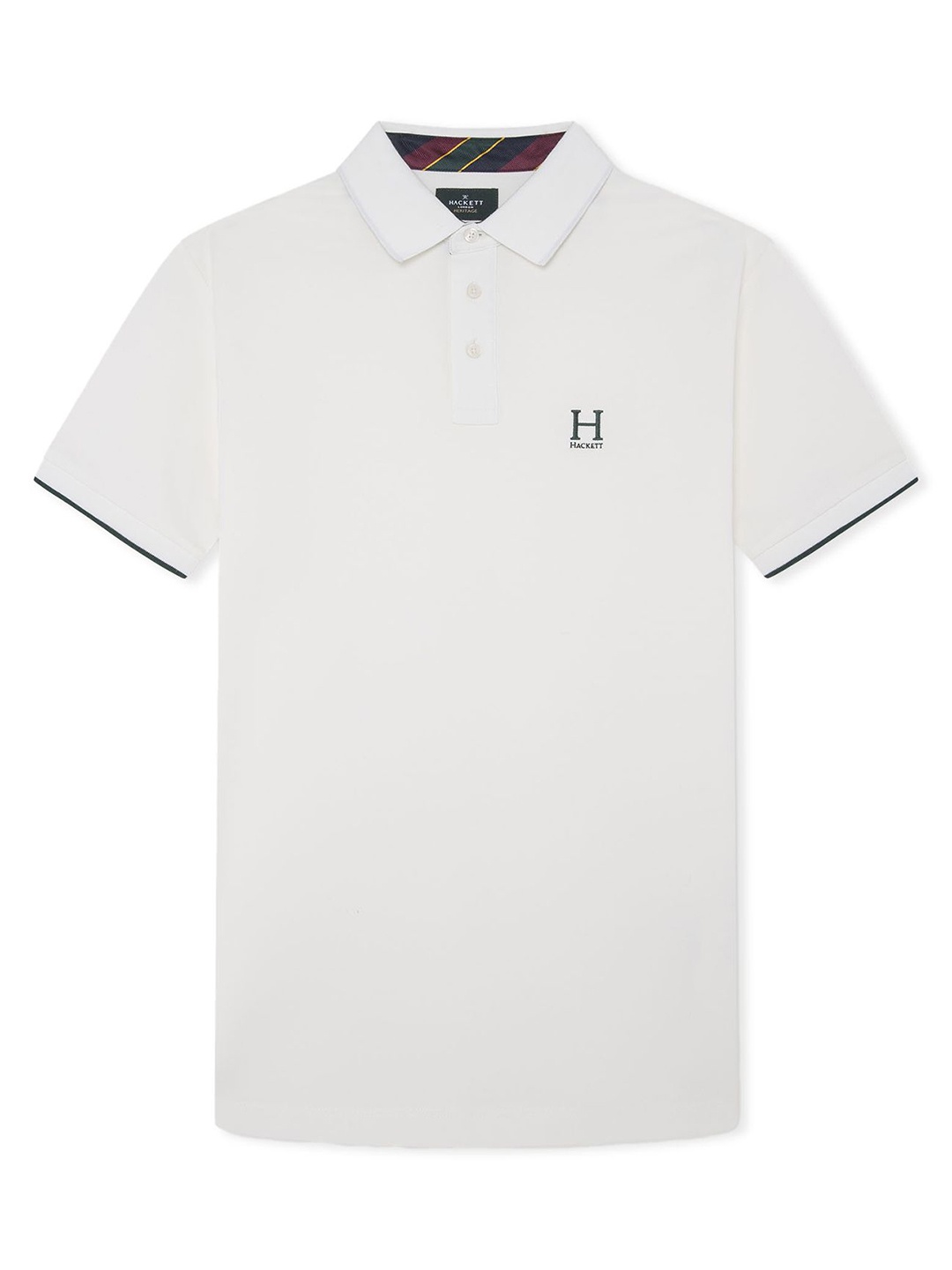 

HACKETT LONDON Men Solid Polo Collar Cotton T-shirt, White