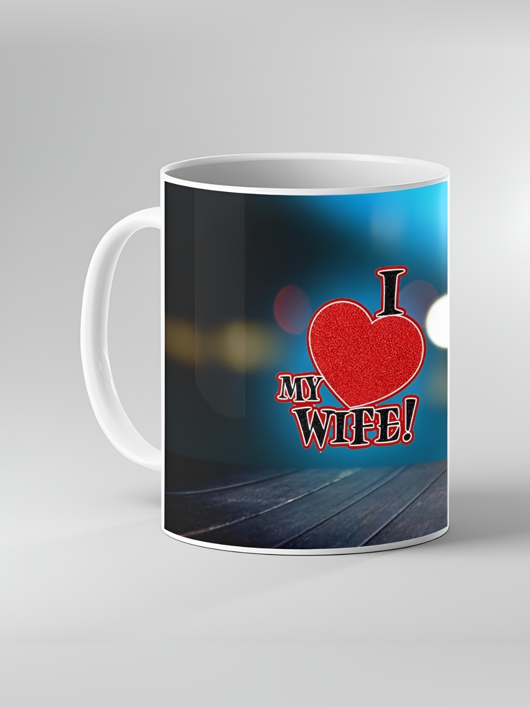 

Keviv White & Blue Text or Slogans Printed Ceramic Glossy Mug 325 ml