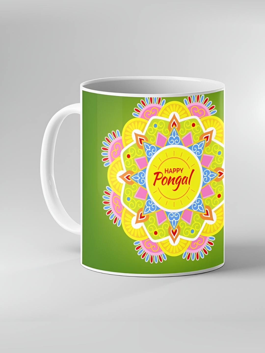 

Keviv White & Green Text or Slogans Printed Ceramic Glossy Mugs 325ml