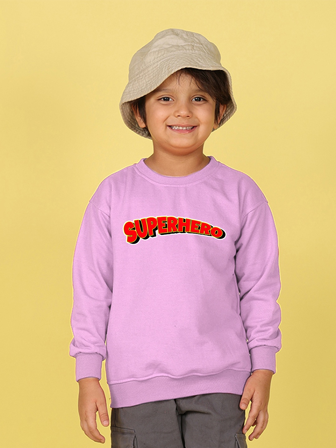 

NUSYL Boys Printed Oversized Sweatshirt, Purple