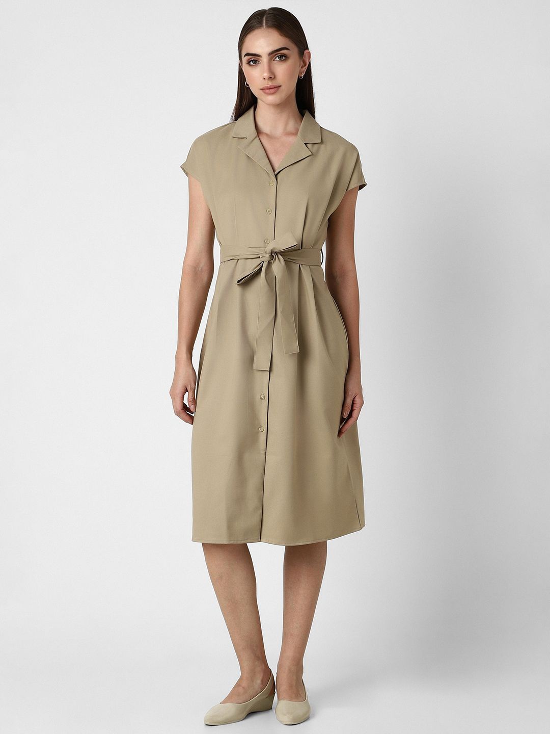 

Van Heusen Woman Solid Shirt Dress, Khaki