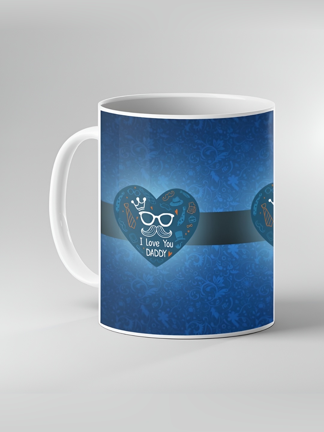 

Keviv White & Navy Blue Printed Ceramic Coffee Mug 325 ml