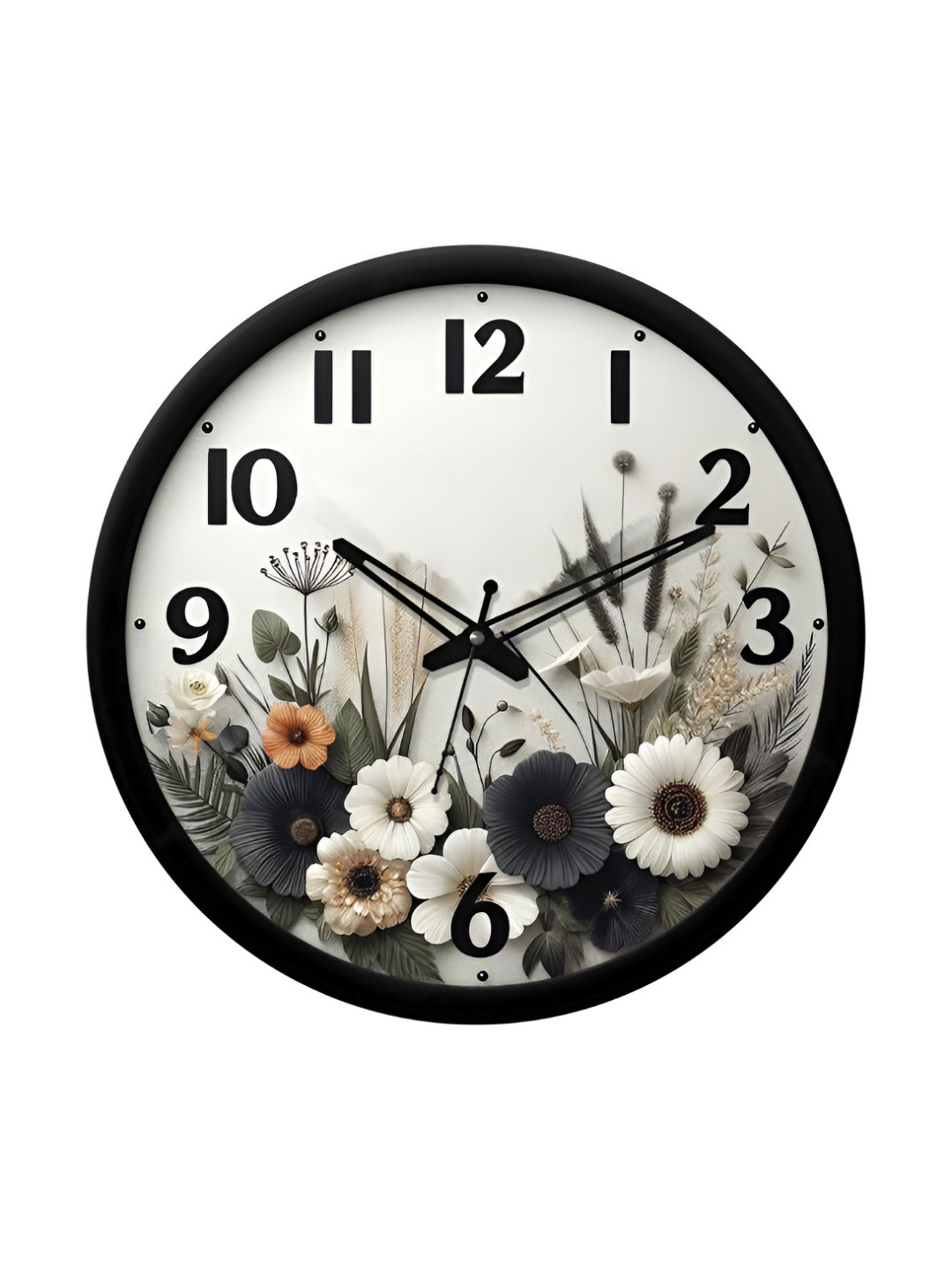 

RANDOM Printed Round Shaped Sweep Silent Movement Contemporary Wall Clock, White