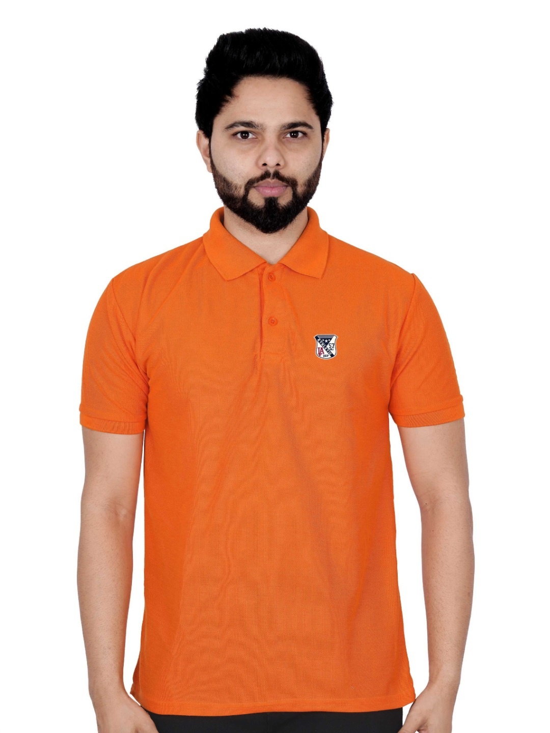 

LA MILANO Men Polo Collar Slim Fit T-shirt, Orange