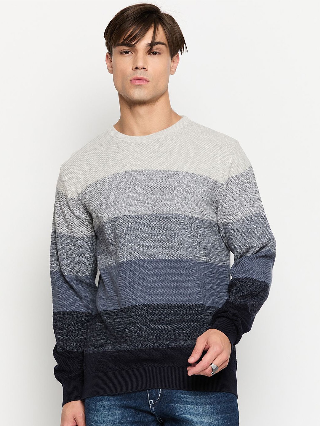 

GABBLE & WOLSH Men Striped Pullover, Navy blue