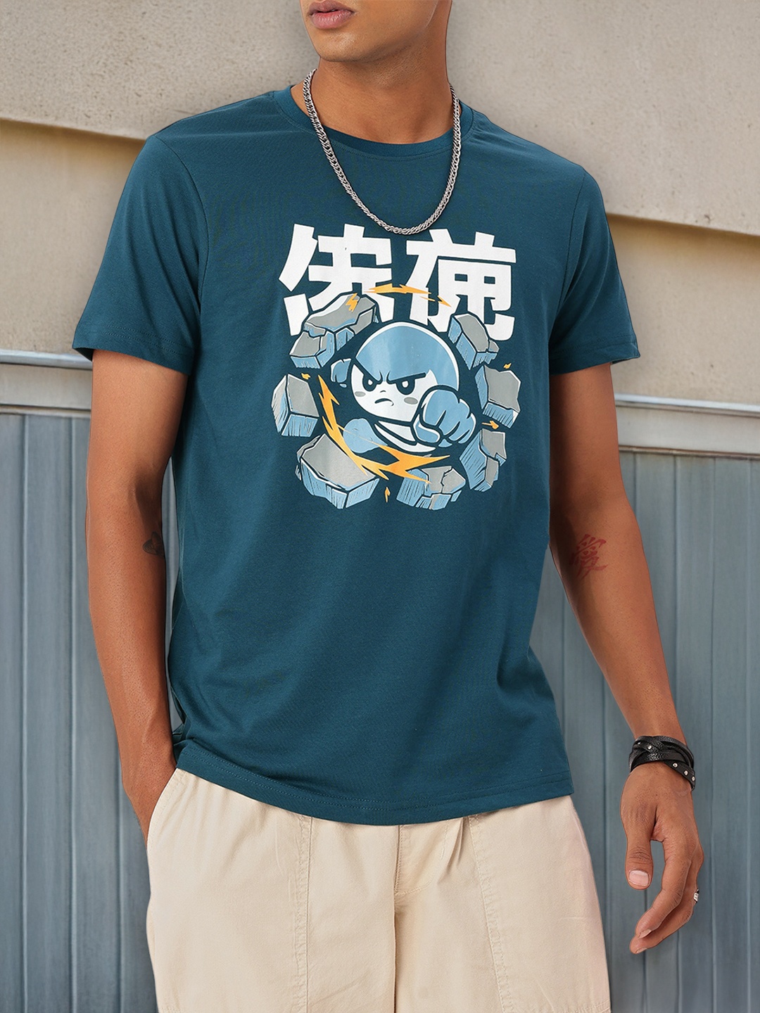 

Kook N Keech Urban Touch Graphic Printed T-shirt, Teal