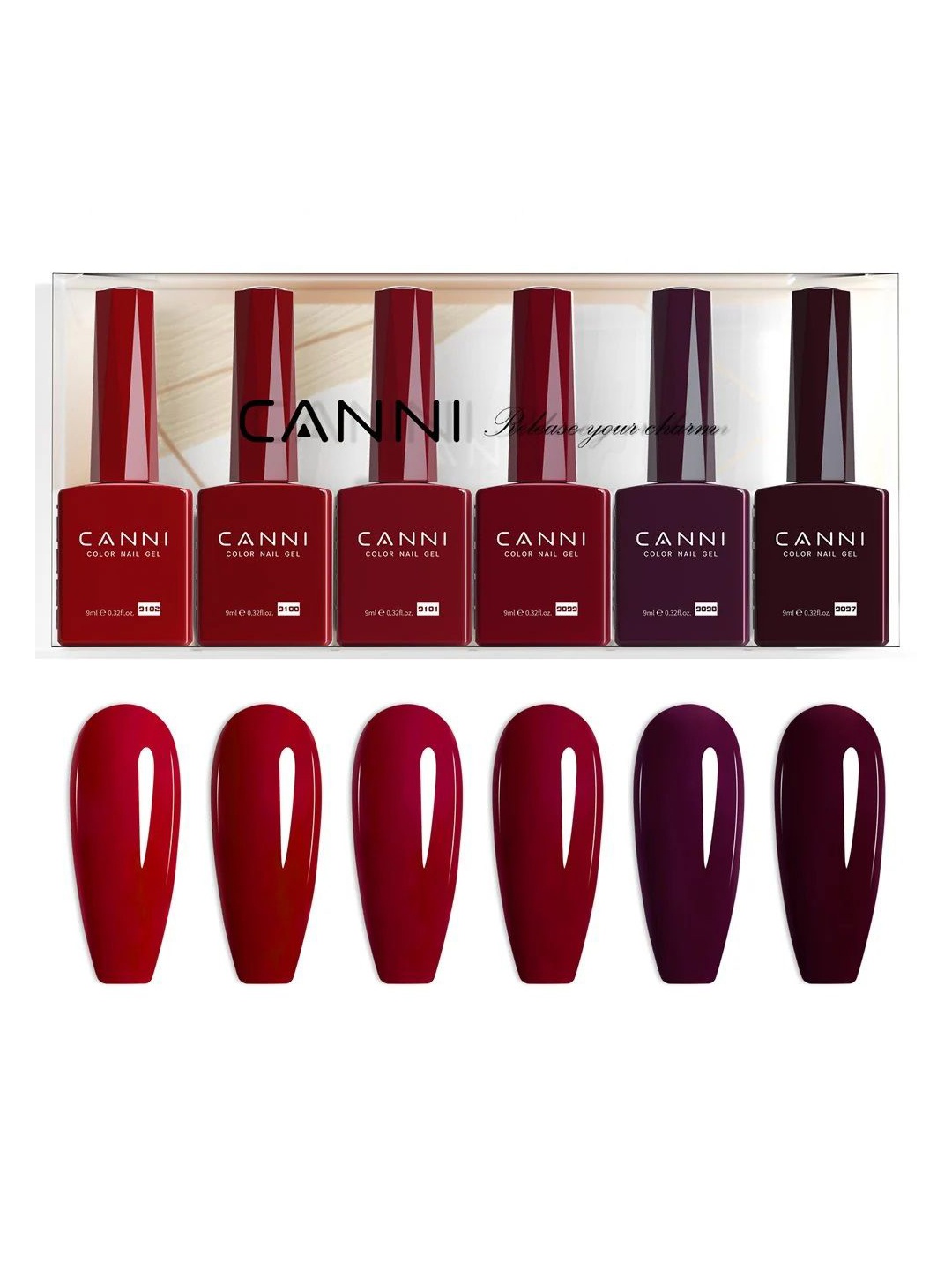 

CANNI Set Of 6 Hema Free Gel Nail Polish - 9 ml - 2333, Multi