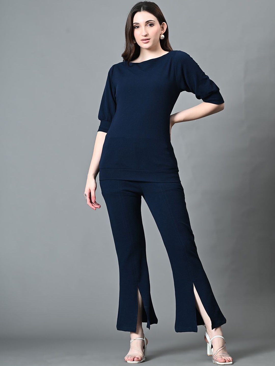 

The Roadster Lifestyle Co. Boat Neck Top With Trouser, Blue