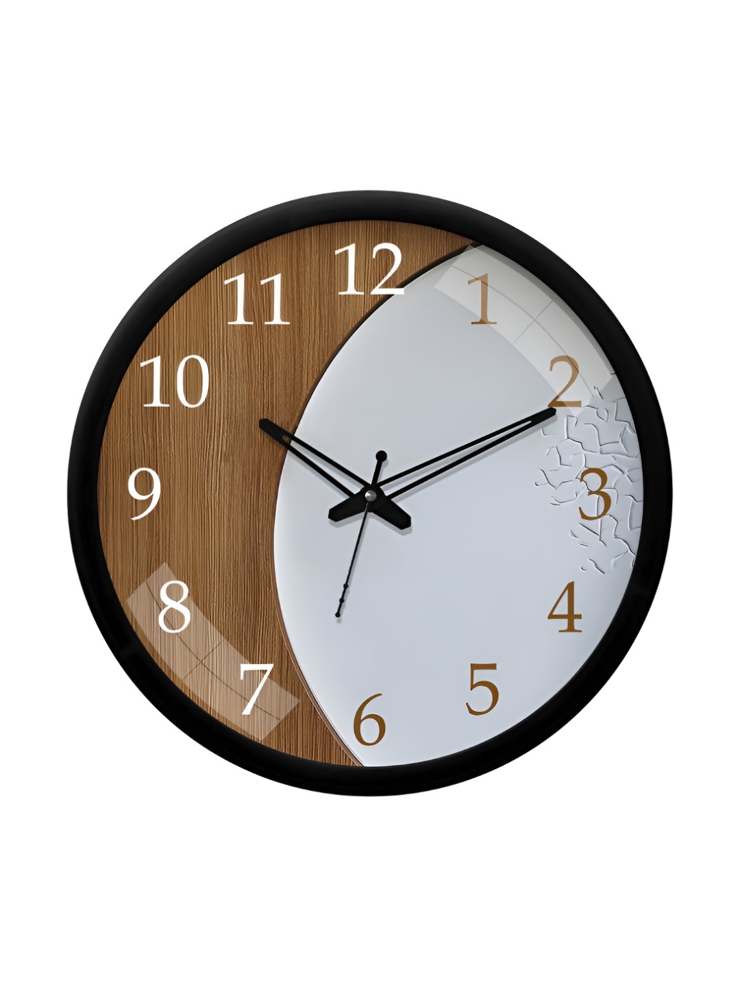 

RANDOM Printed Round Shaped Sweep Silent Movement Contemporary Wall Clock, Brown