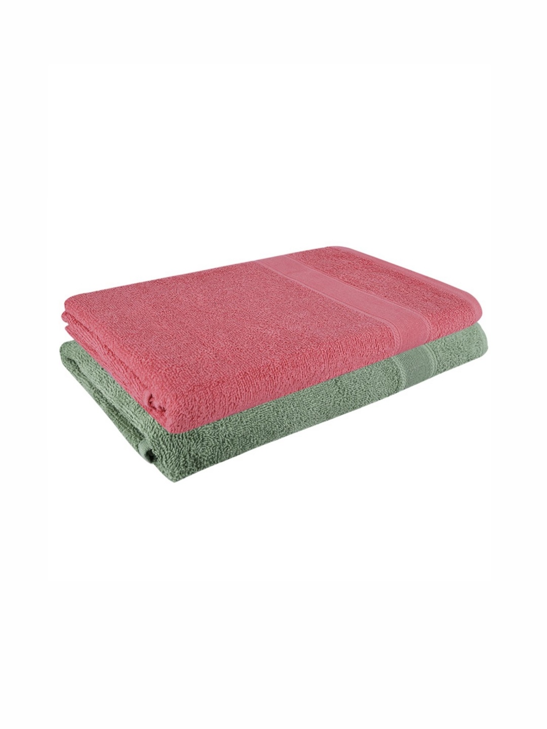 

Dollar Pink & Green 2 Pieces Cotton 400 GSM Bath Towels